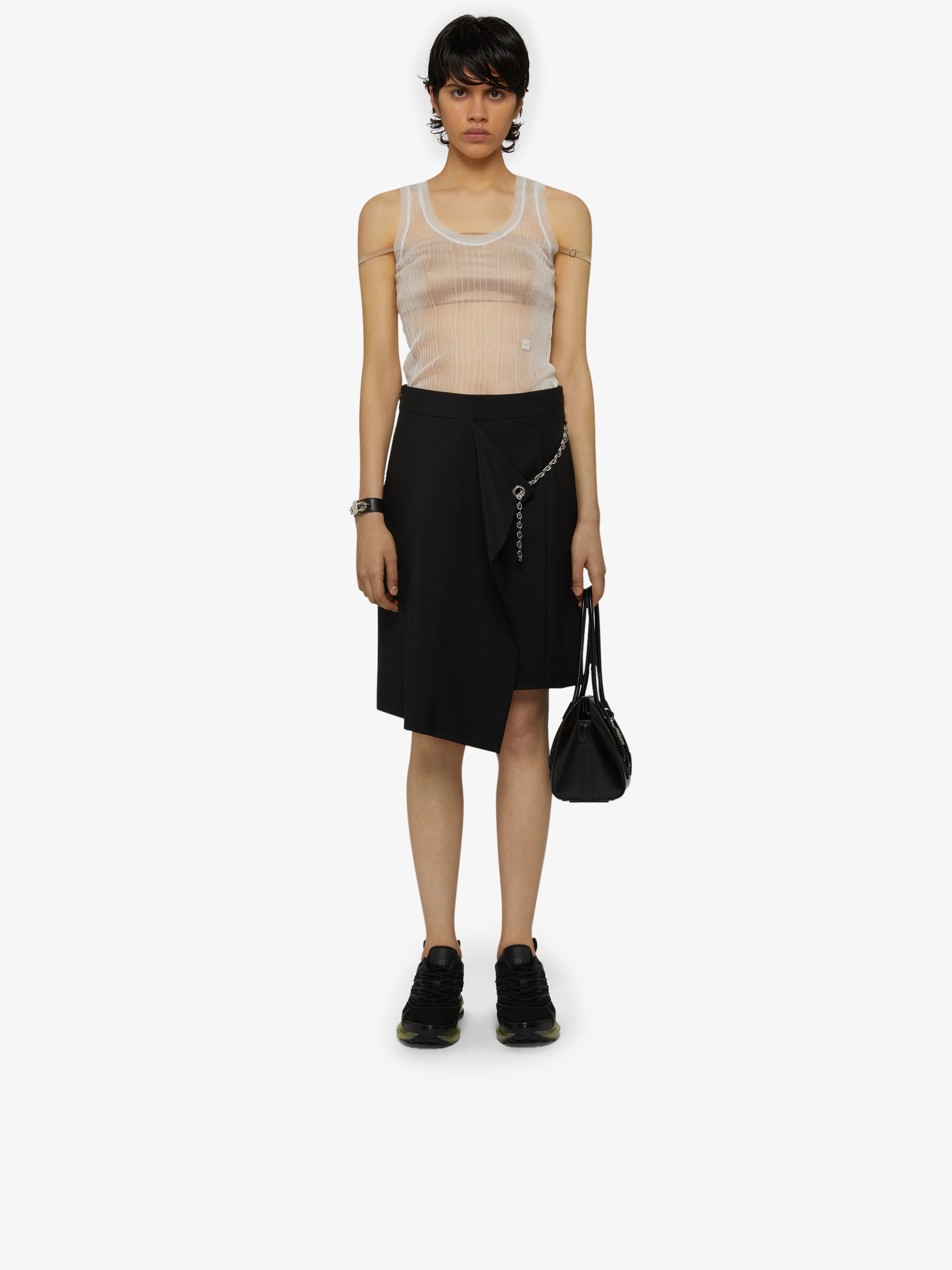 asymmetrical wrap skirt and top