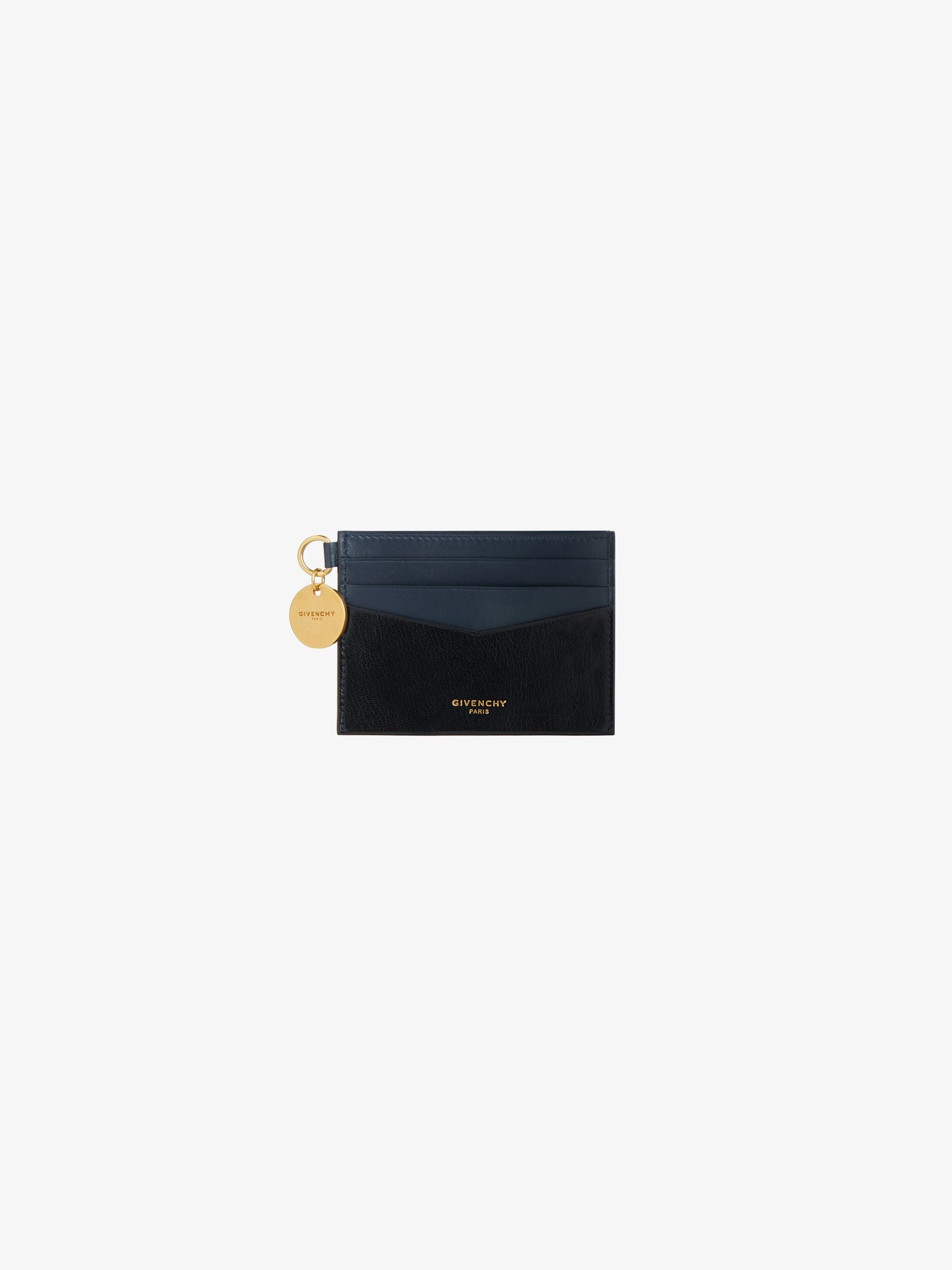 Edge two-tone card holder in leather