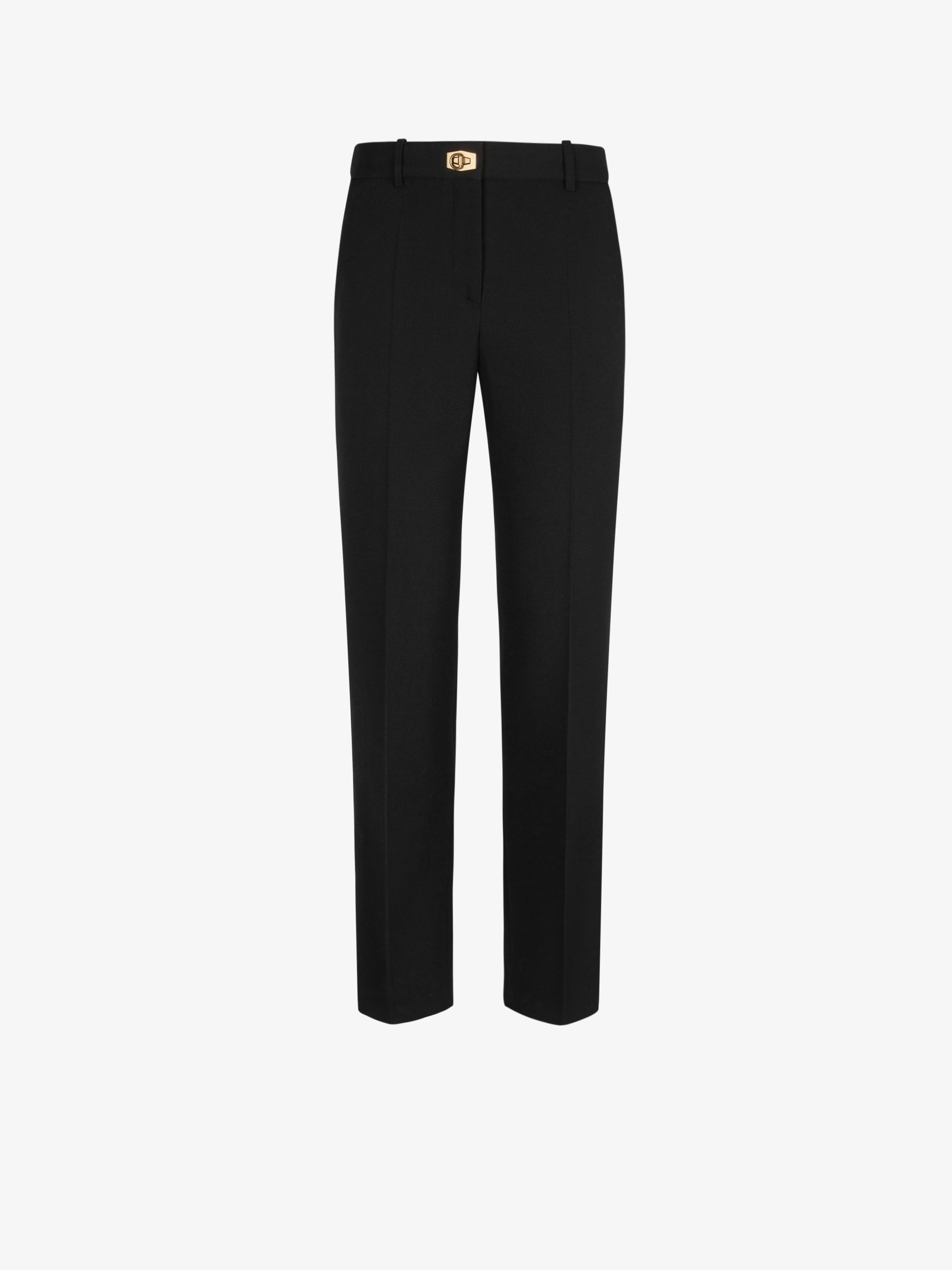 Cigarette trousers in grain de poudre