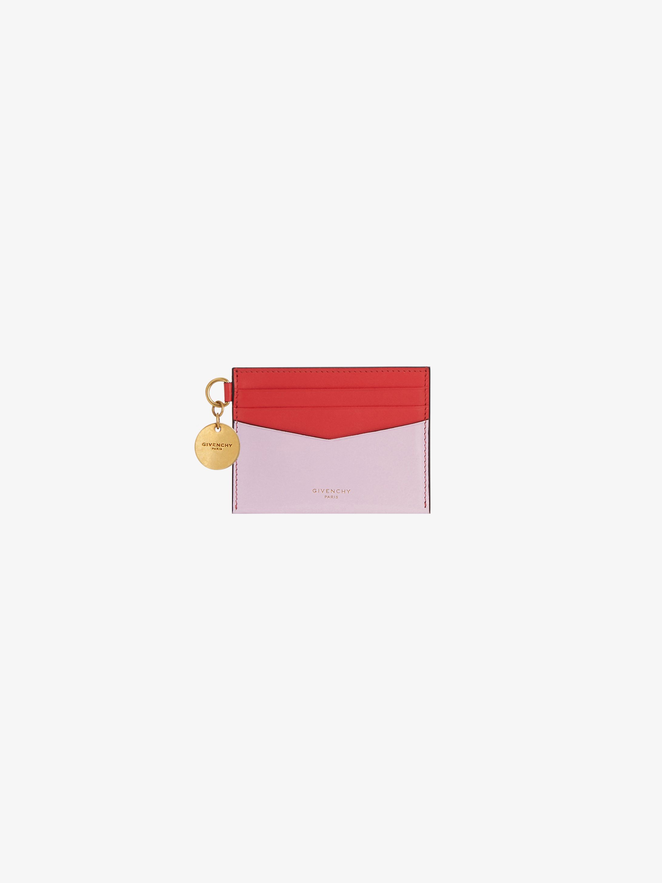 Edge card holder in two tone leather