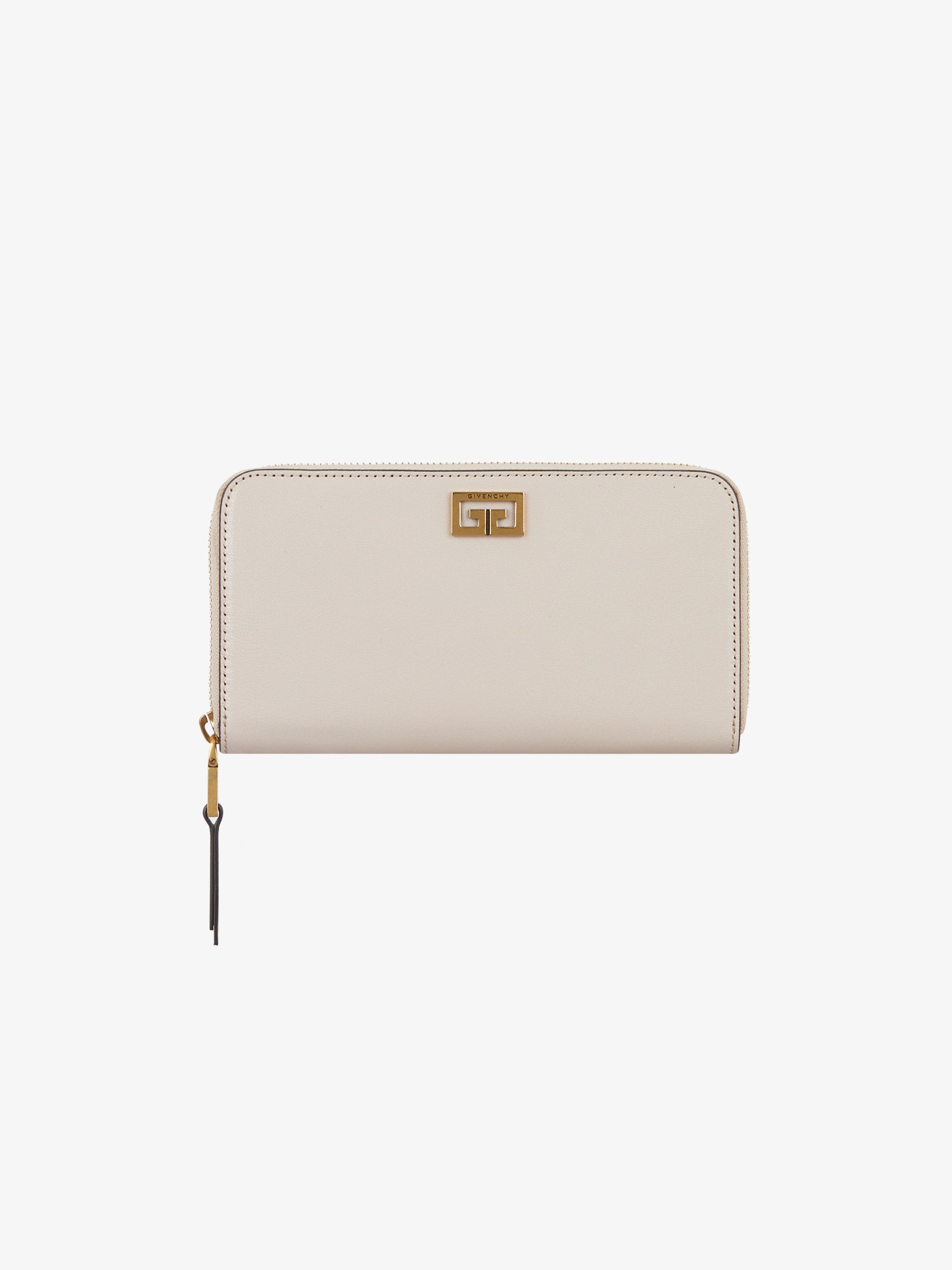 Long portefeuille zippé GV3 en cuir bicolore