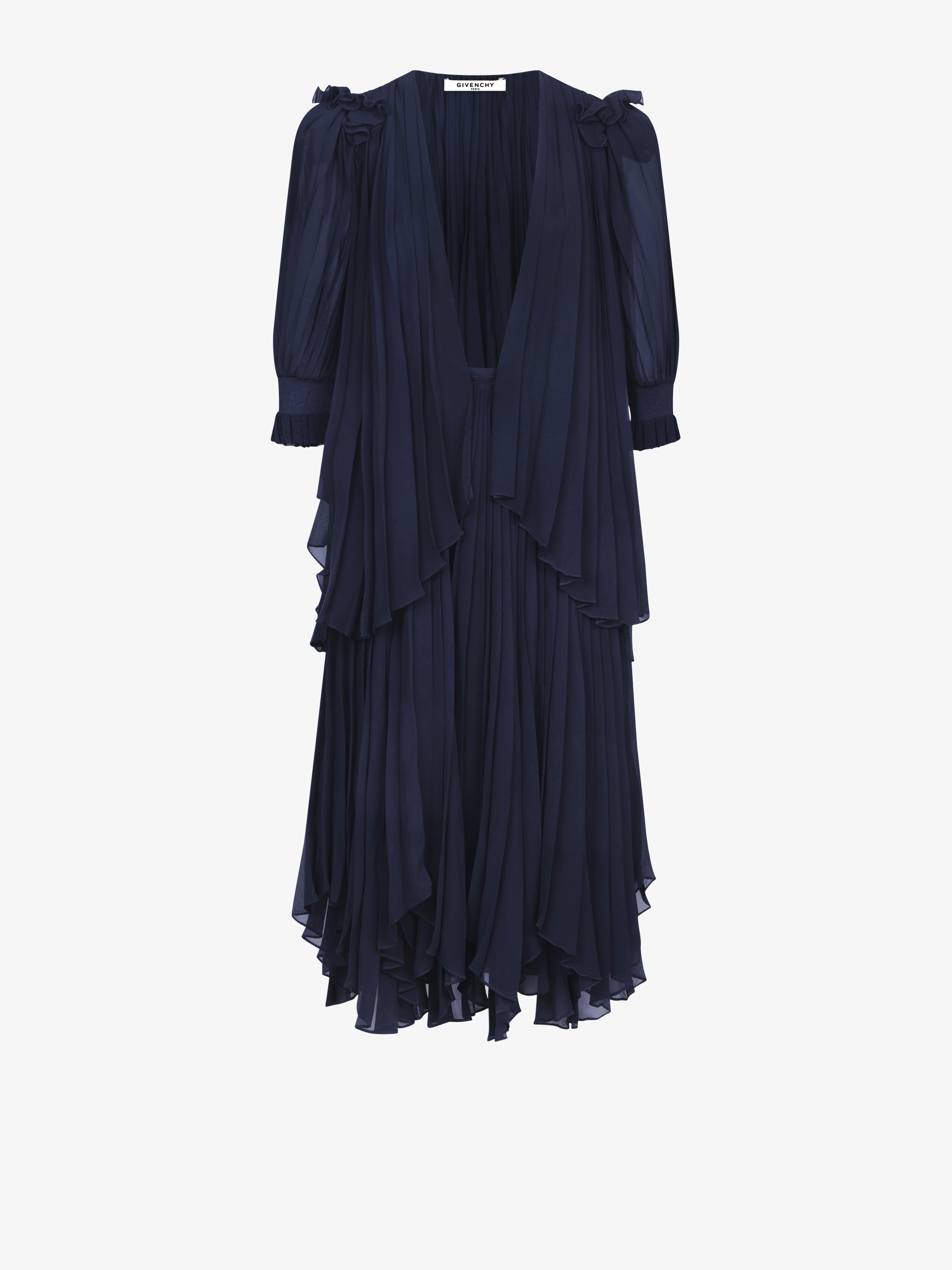 Pleated mid long dress