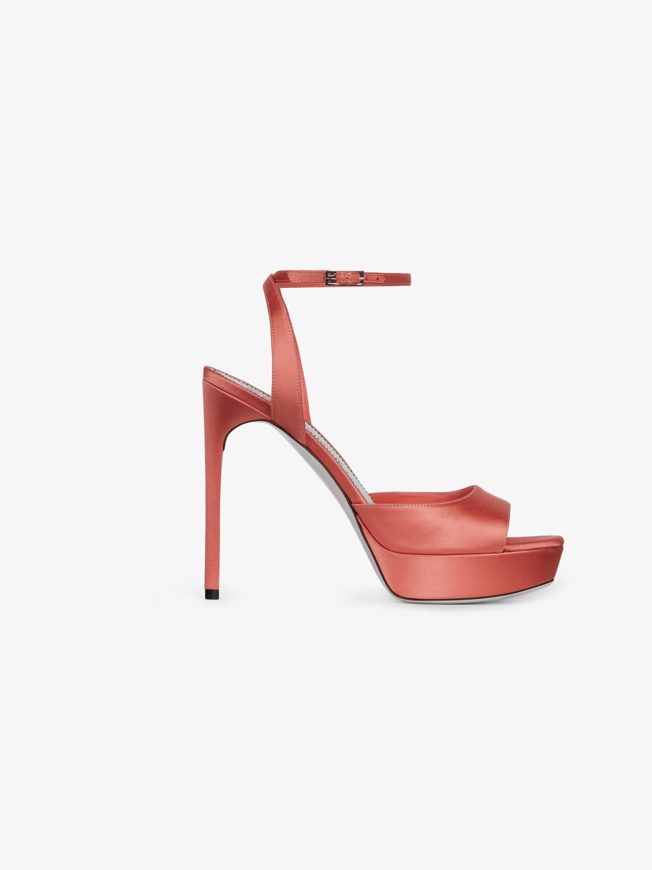 Platform sandals in satin