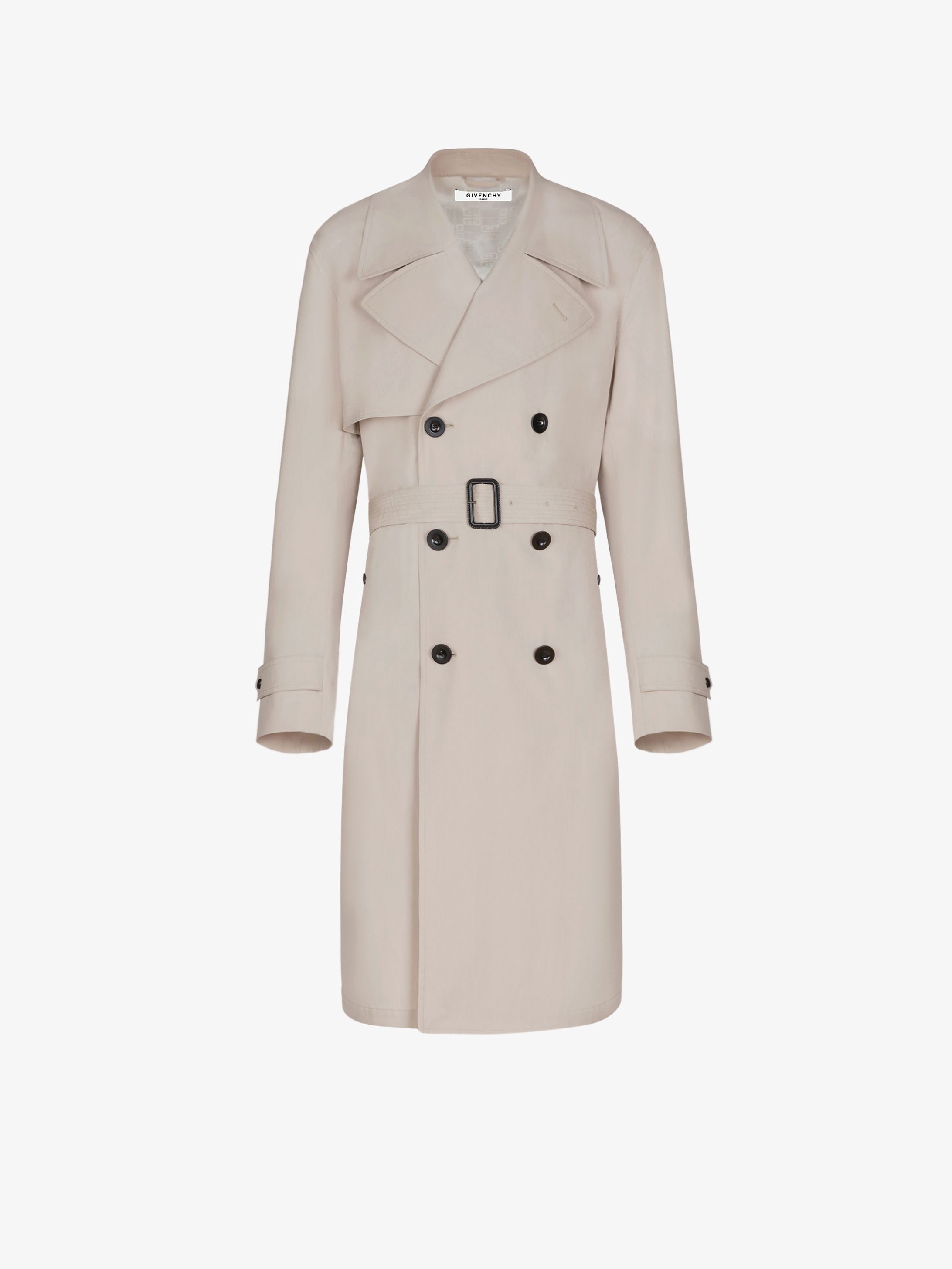 Double breasted trench with oversized lapel