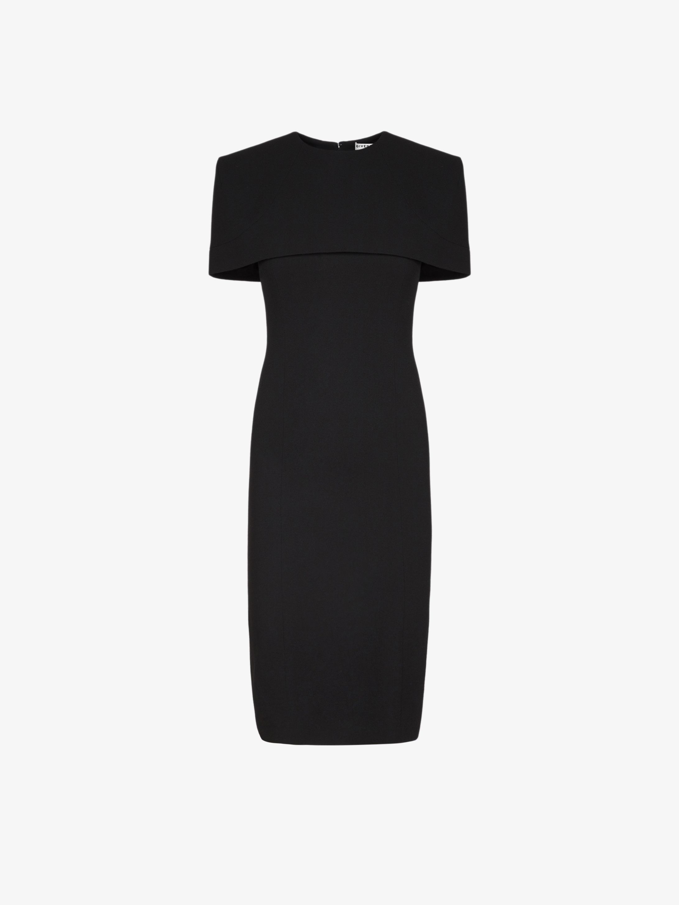 Robe en crêpe de laine avec cape