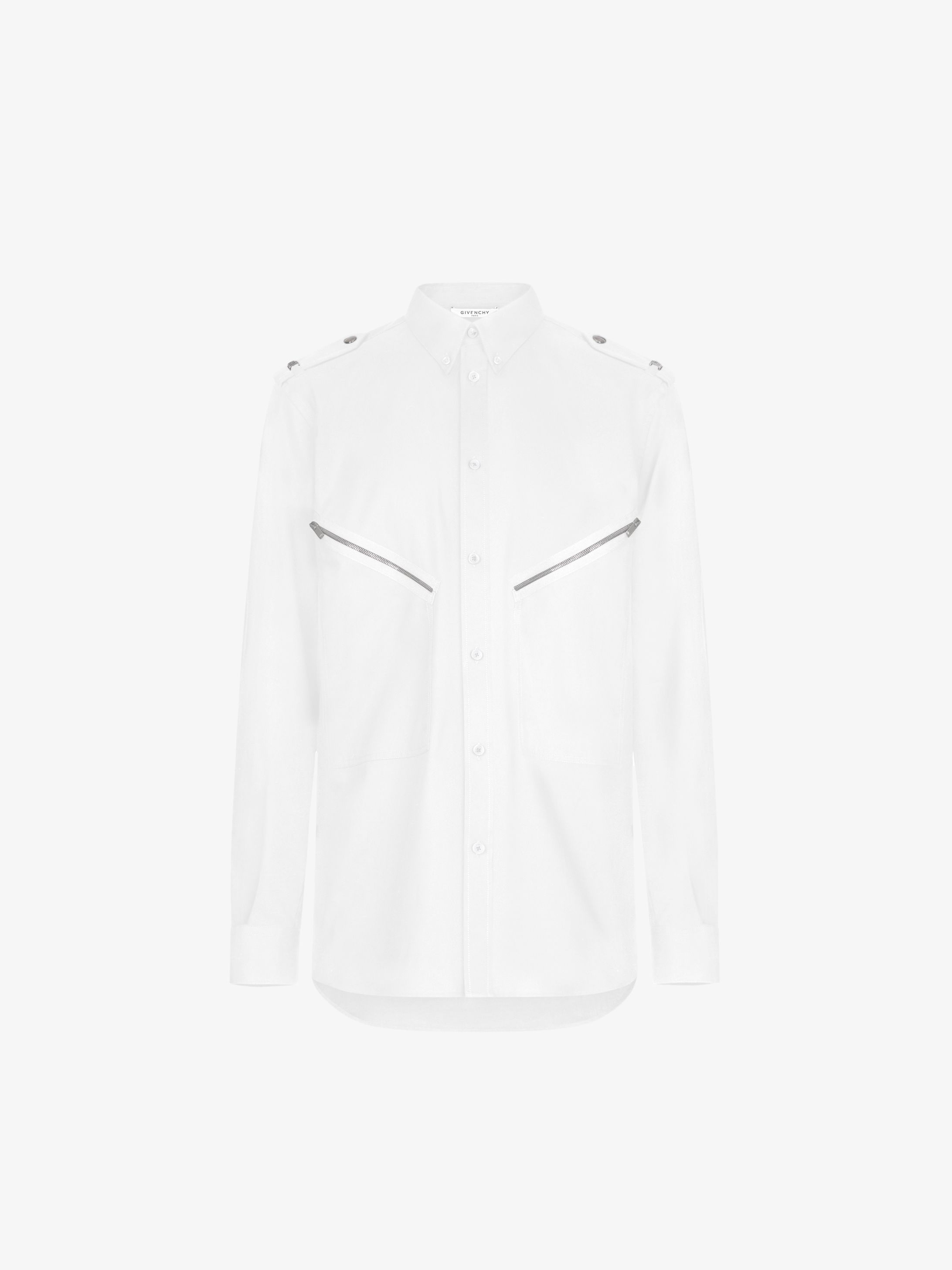 Shirt in cotton twill with metallic details