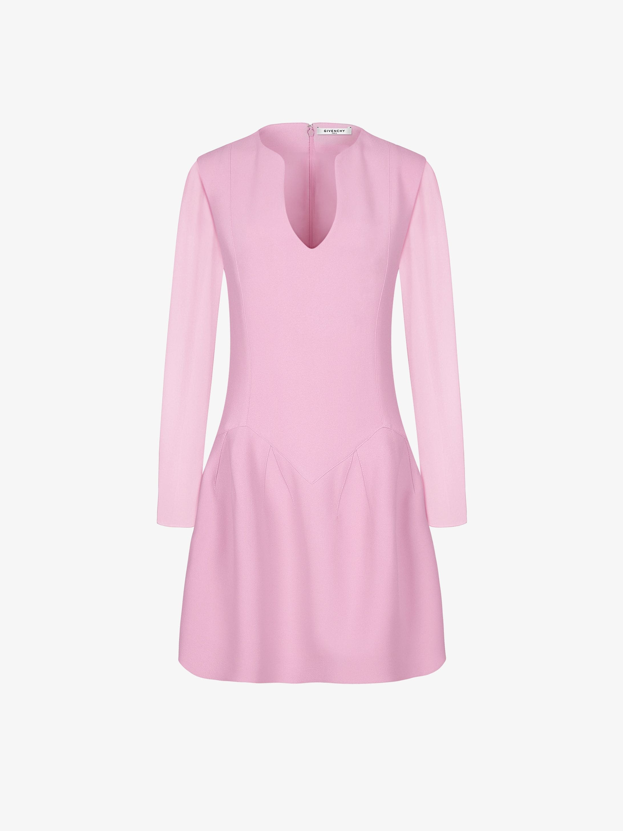 Short dual-fabric dress