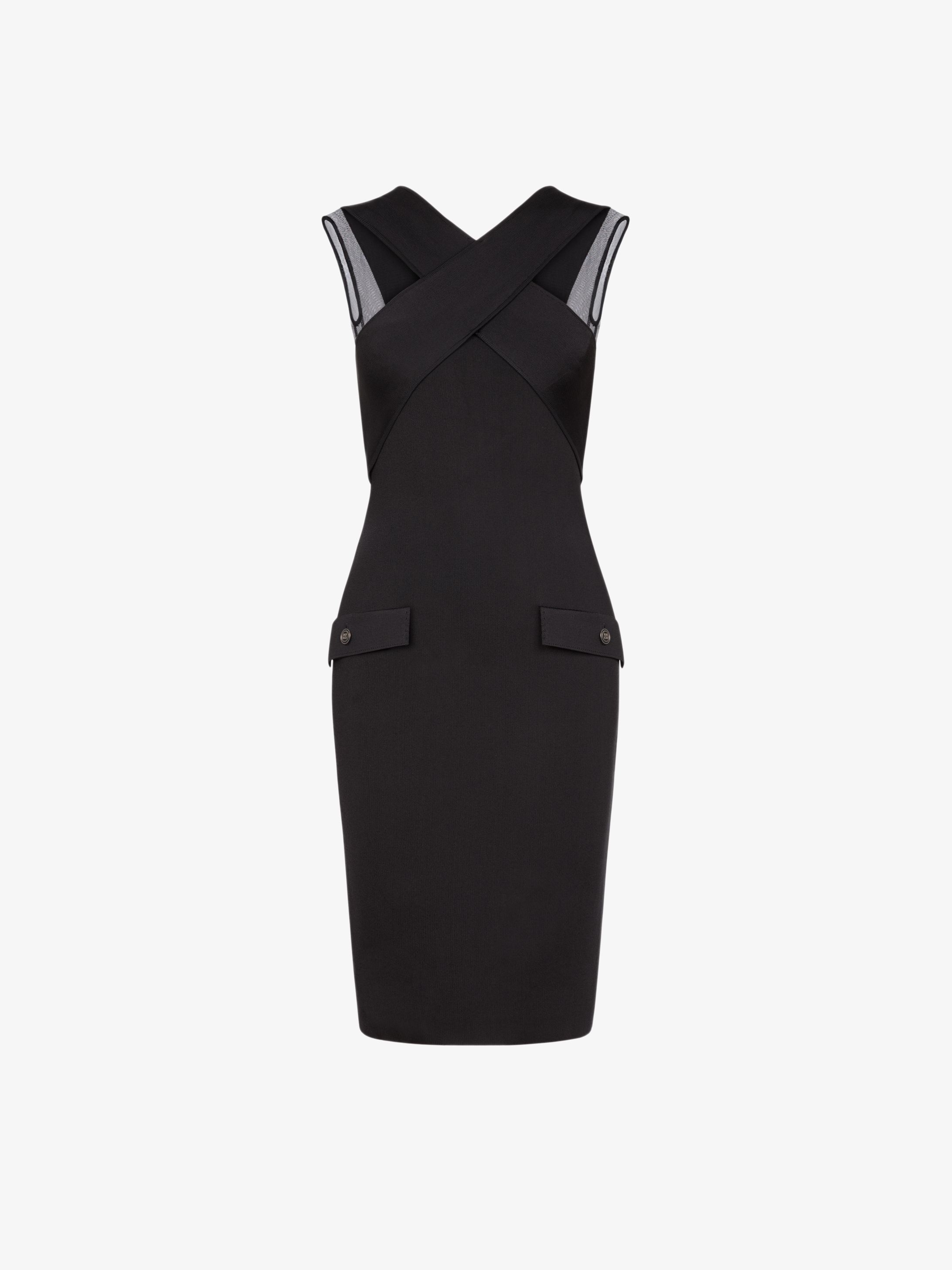 Crossed neckline dress in viscose