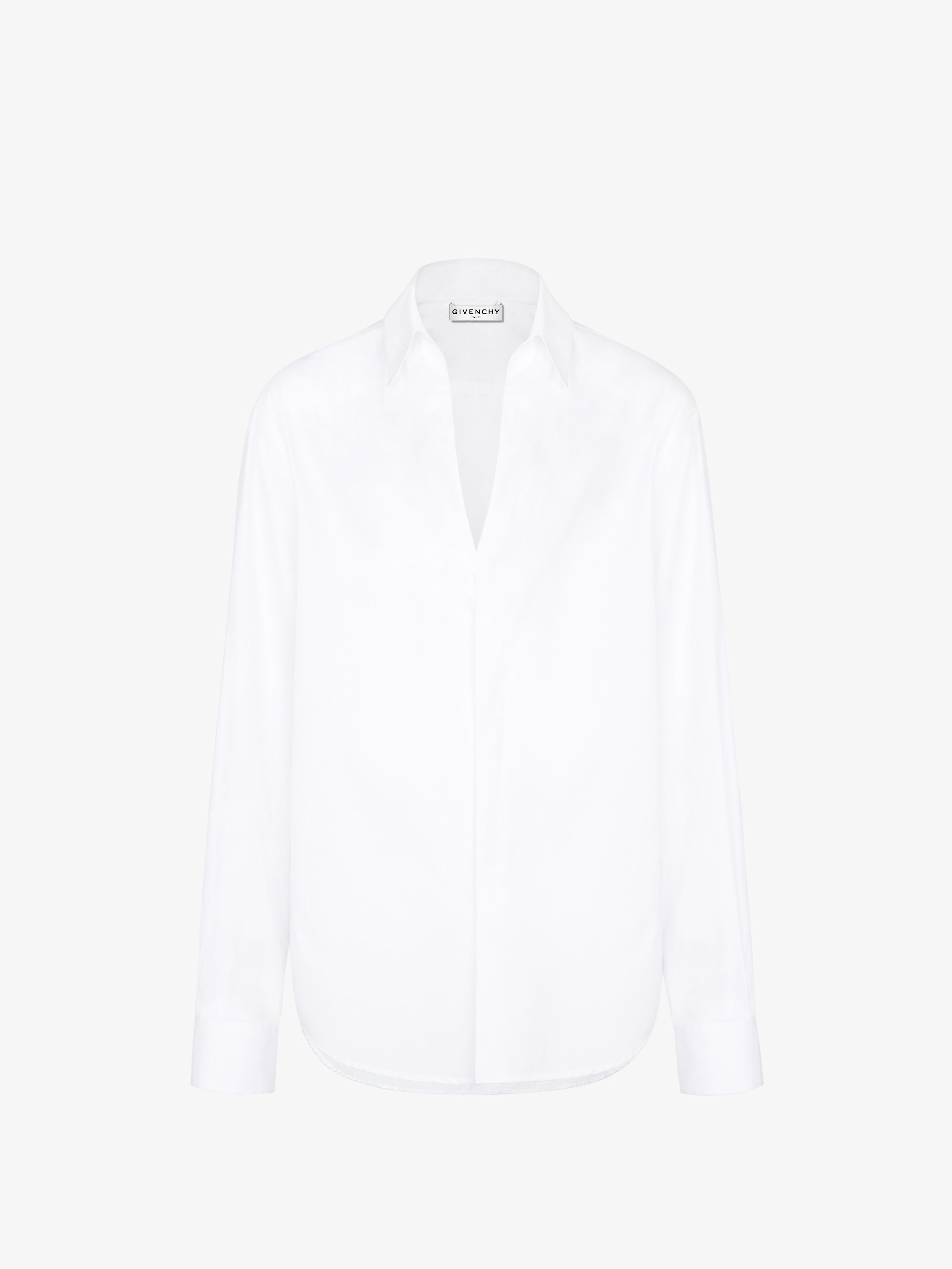 Wrap over shirt in poplin