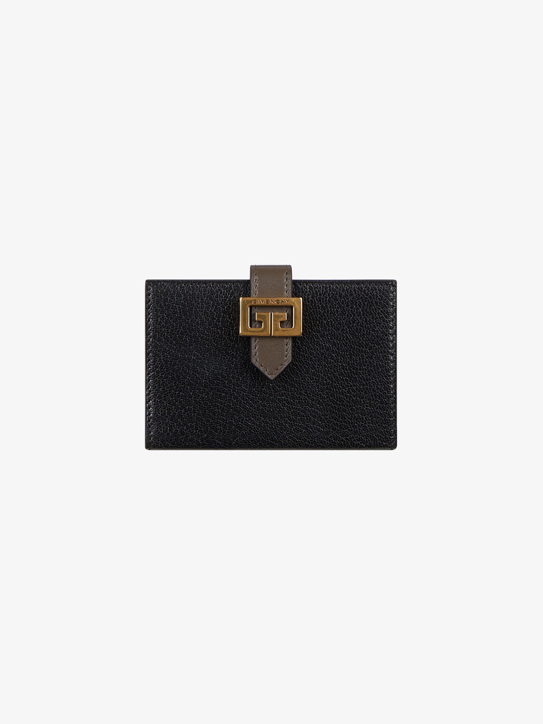 Two tone GV3 card holder in grained leather