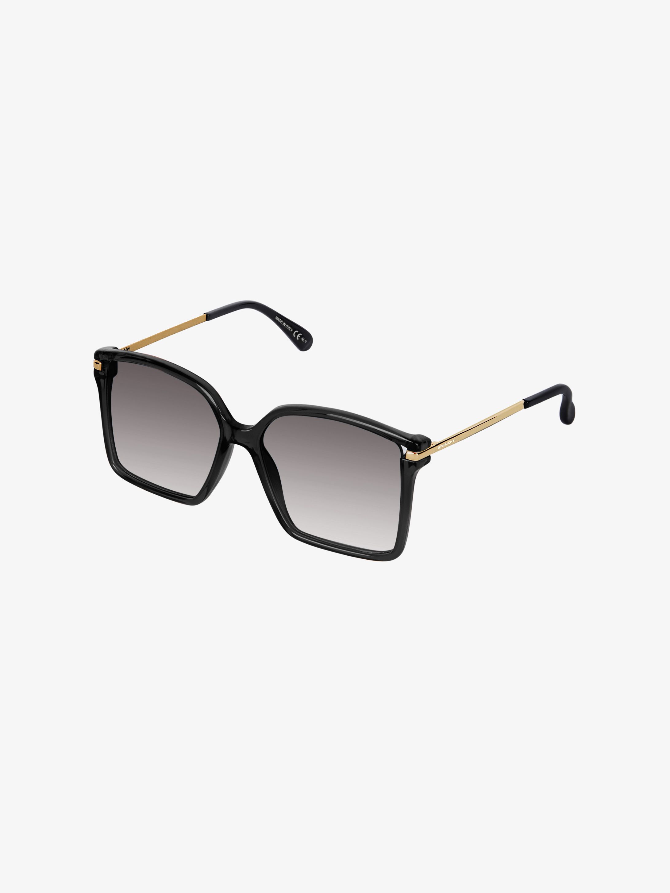 Lunettes de soleil carré en acétate et métal