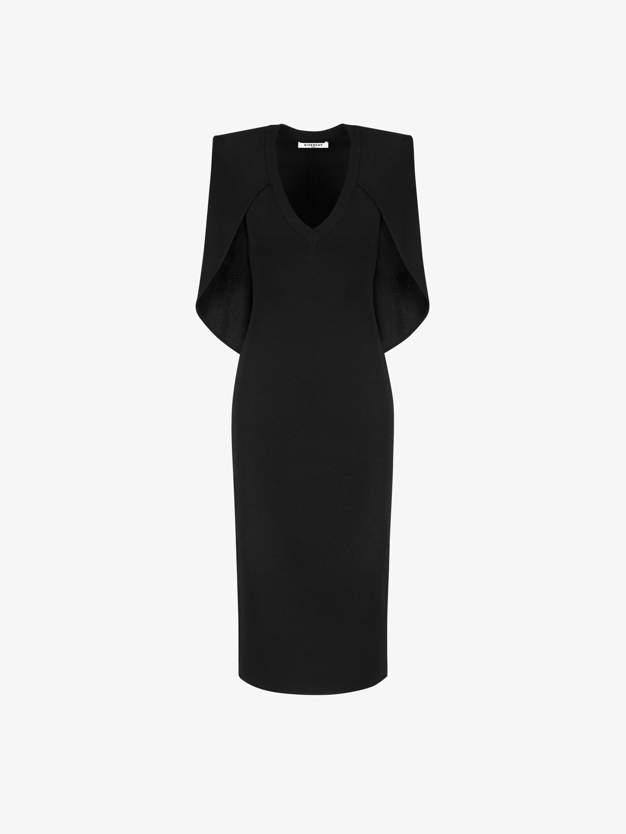 Cape dress in crepe