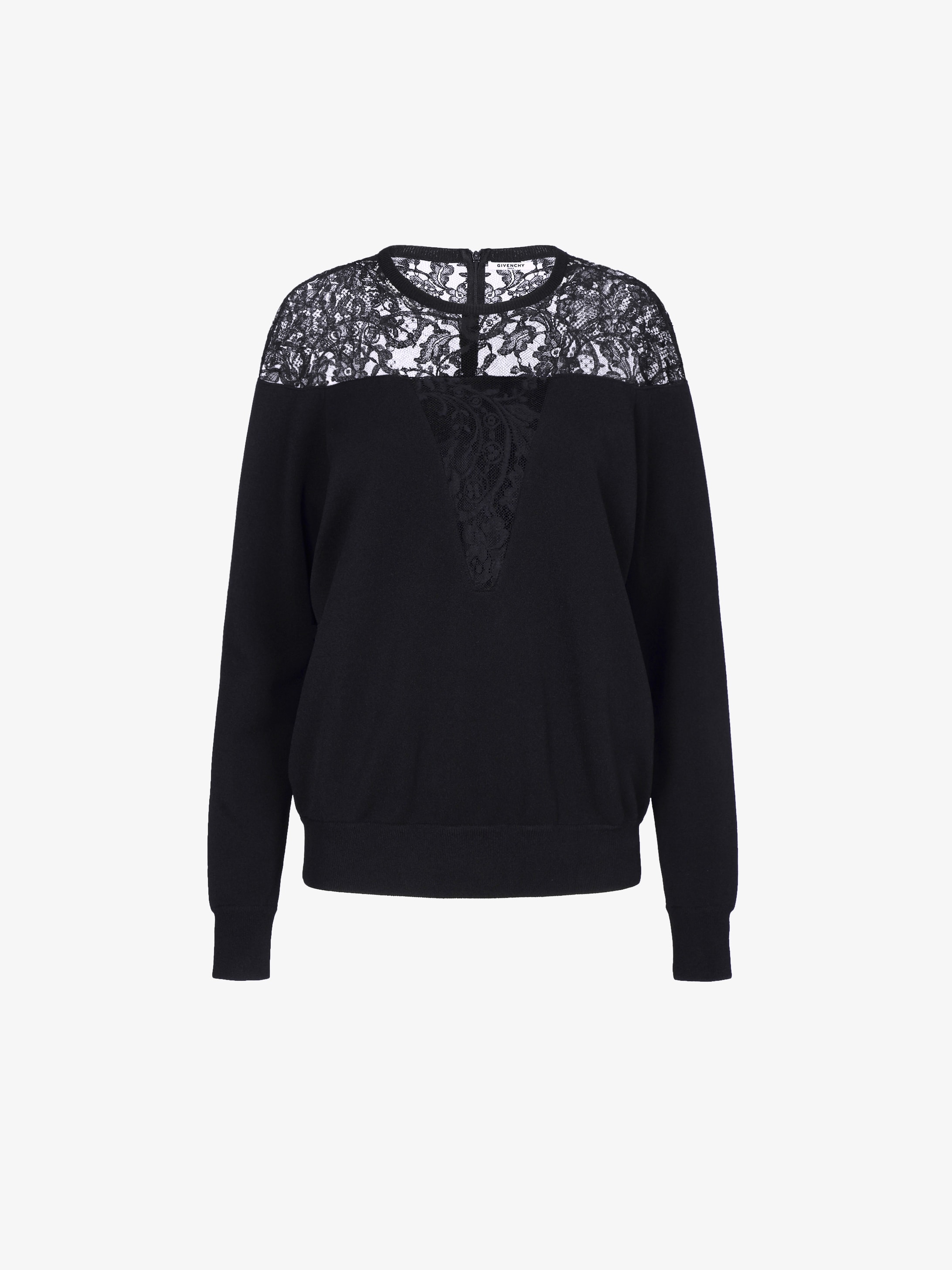 Sweater in viscose and lace