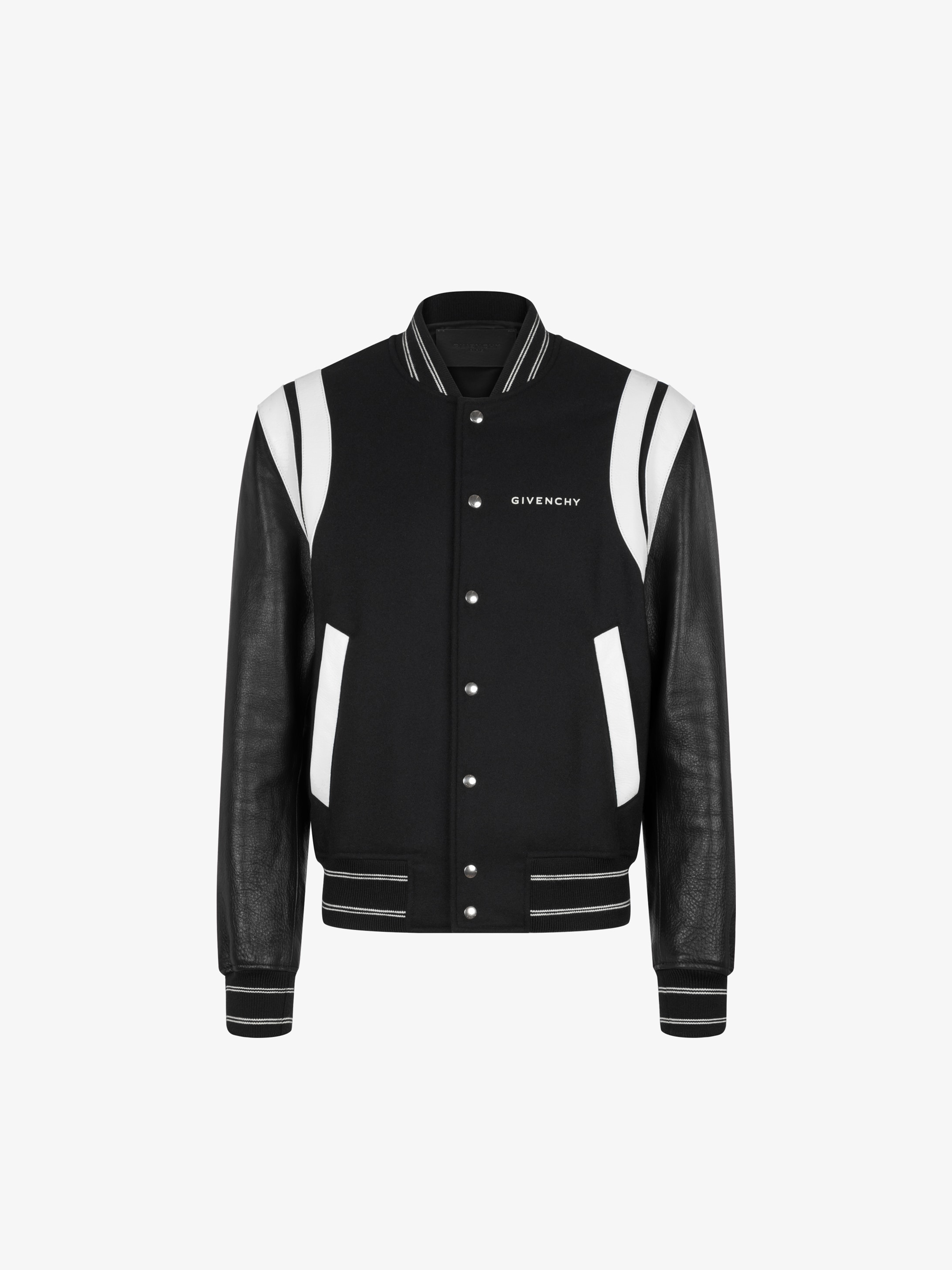 GIVENCHY Split bomber jacket in wool and leather