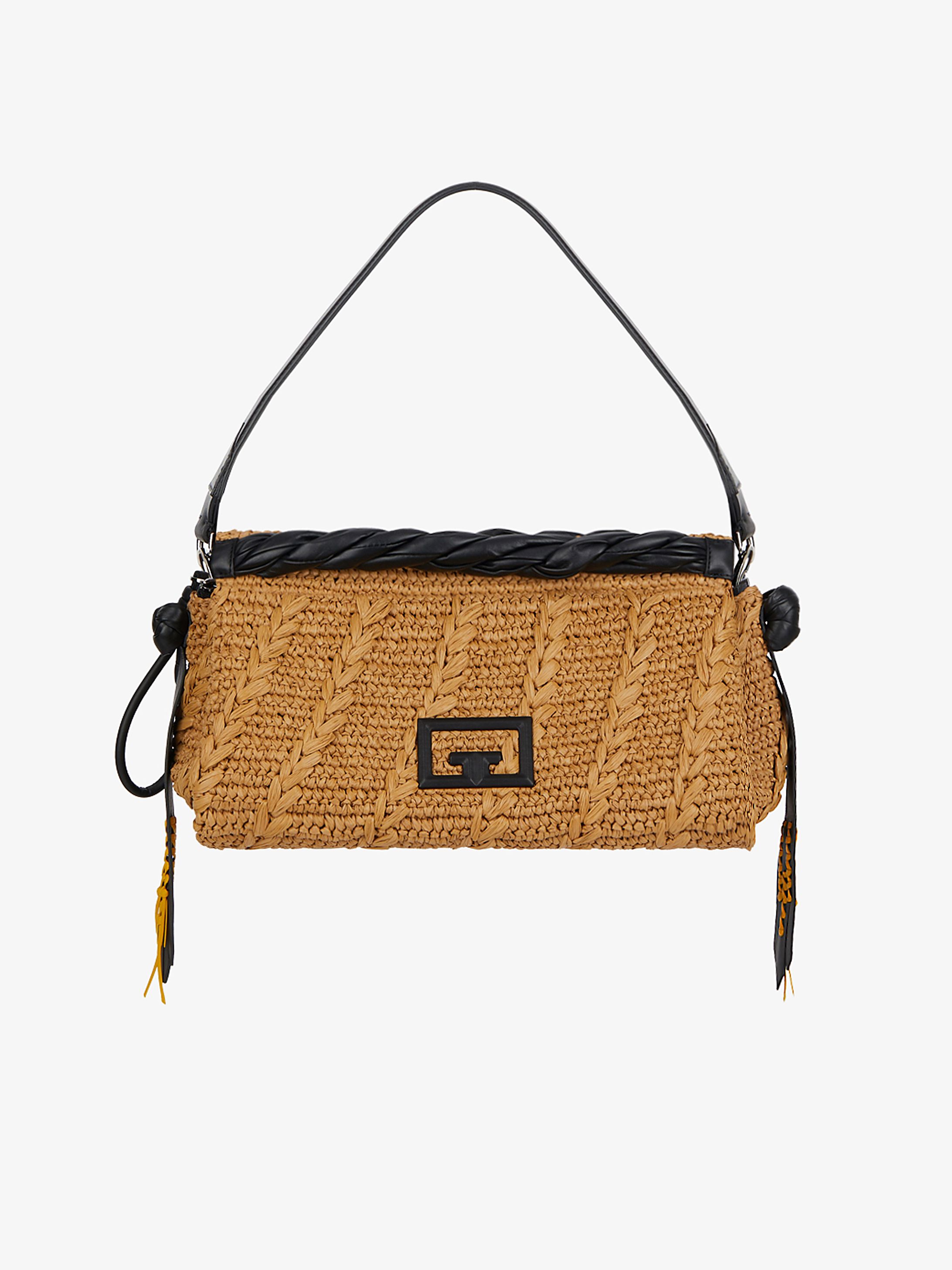 Large ID93 bag in raffia and leather