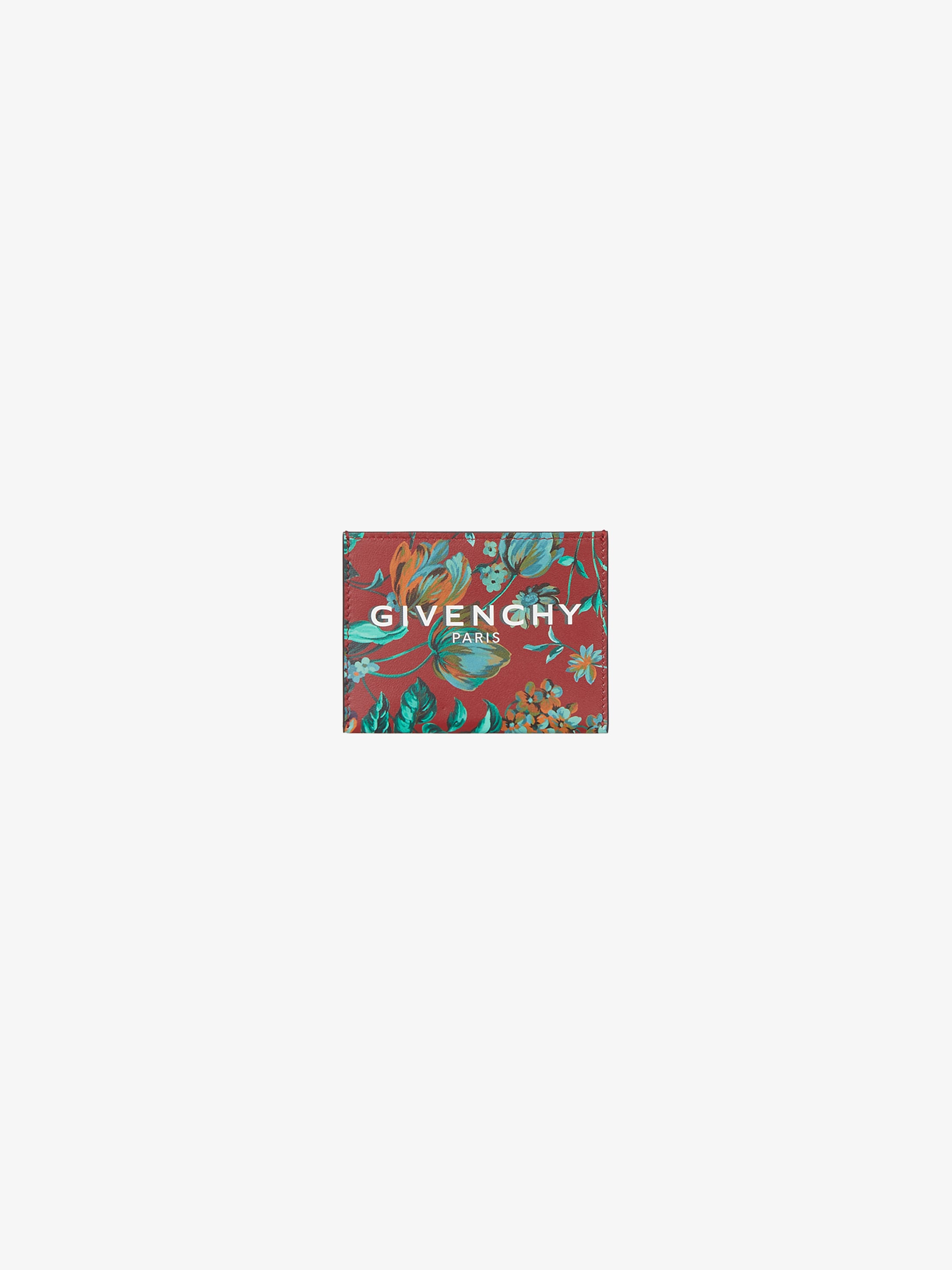 GIVENCHY PARIS card holder in floral printed leather