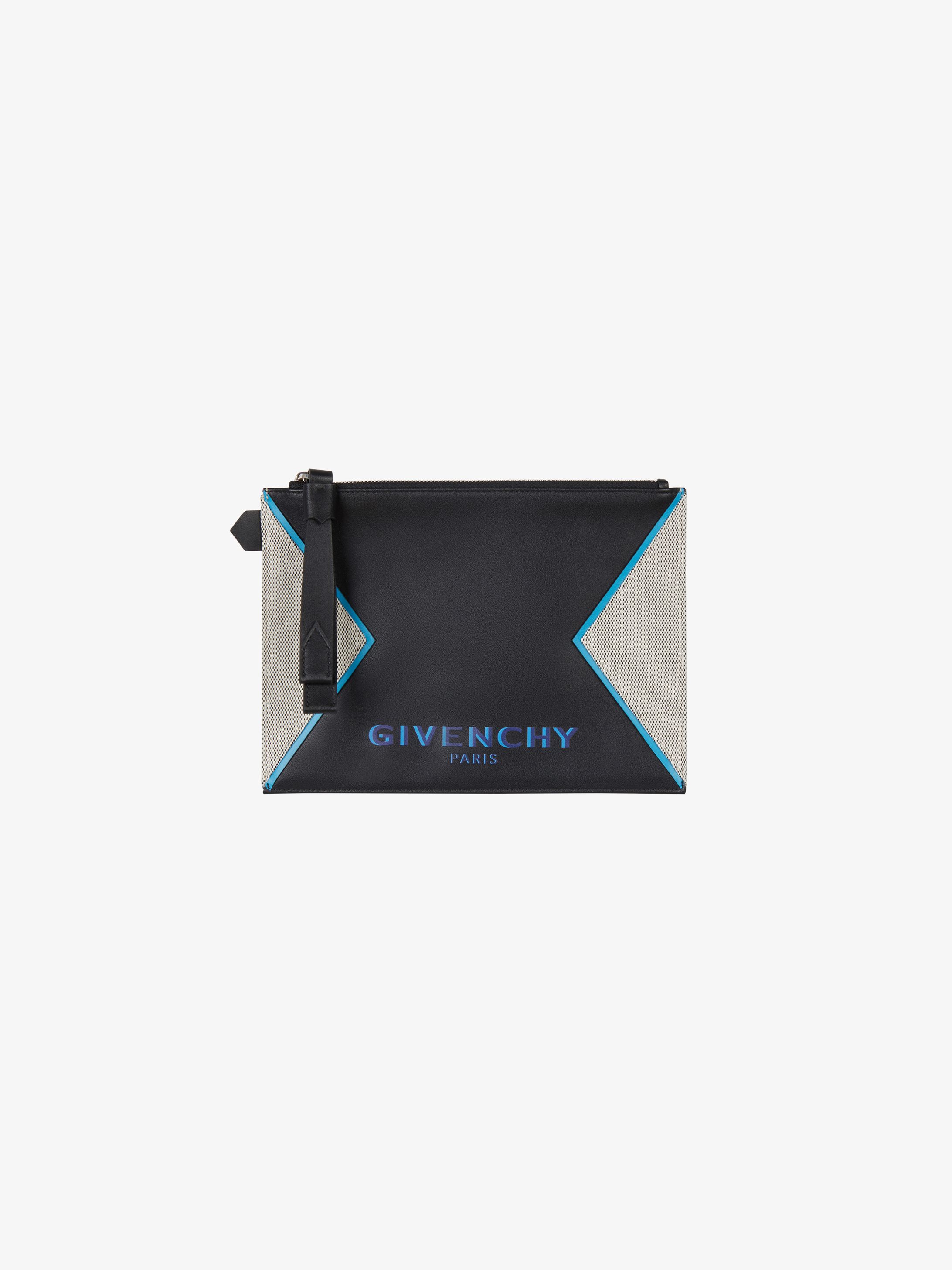 GIVENCHY PARIS medium pouch in leather and canvas