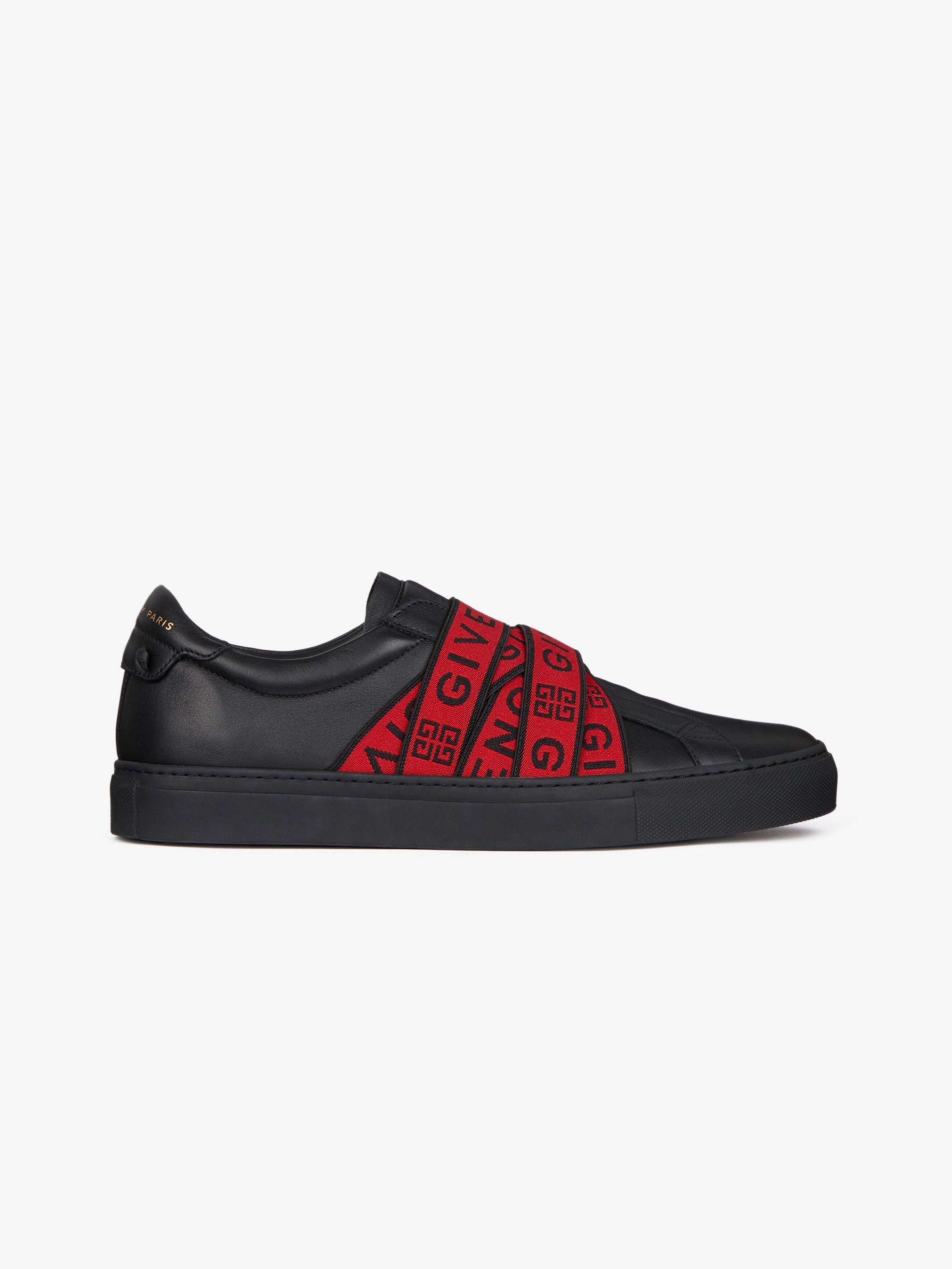 givenchy paris strap sneakers in leather