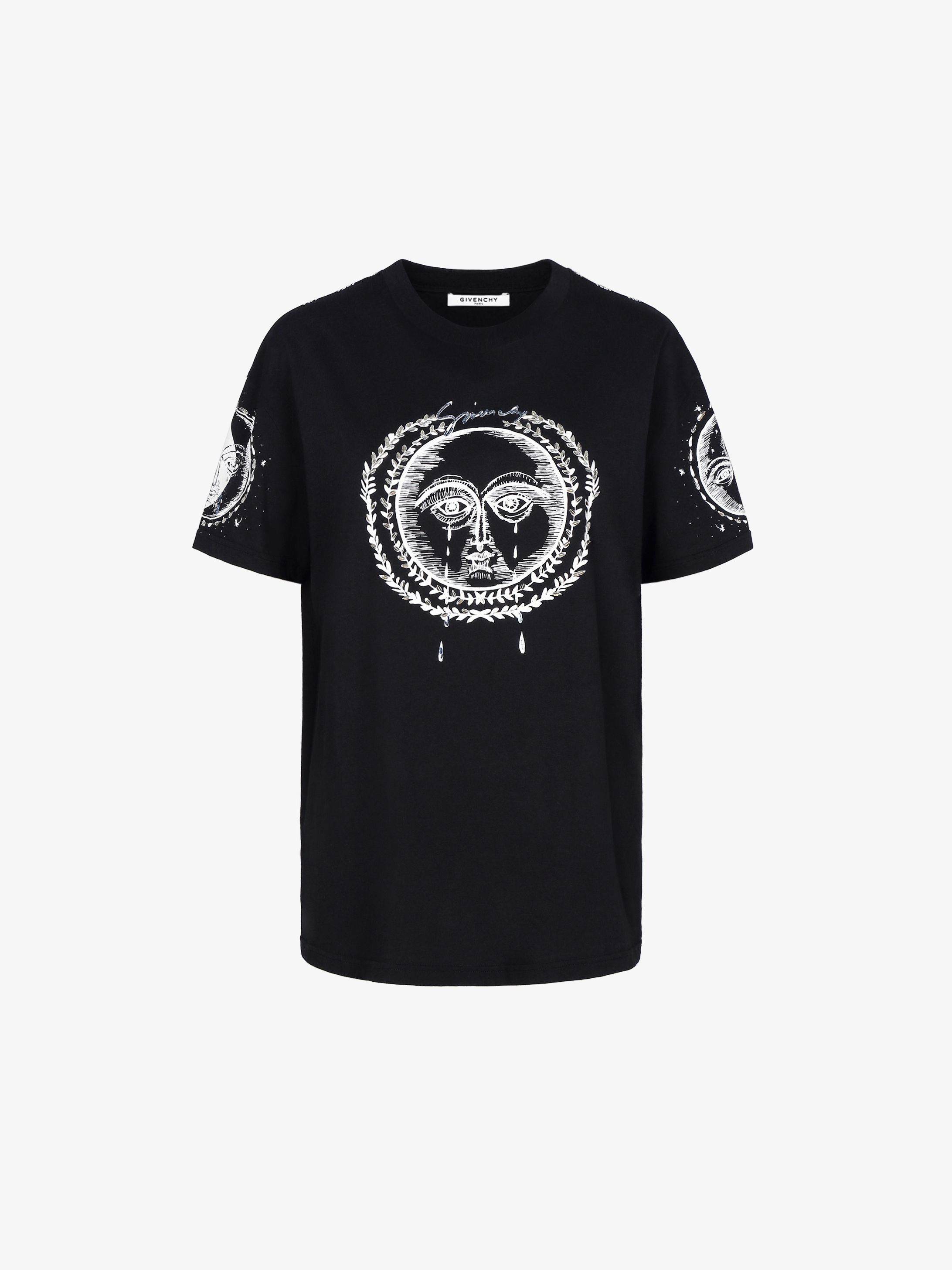 Moon and sun embroidered oversized t-shirt