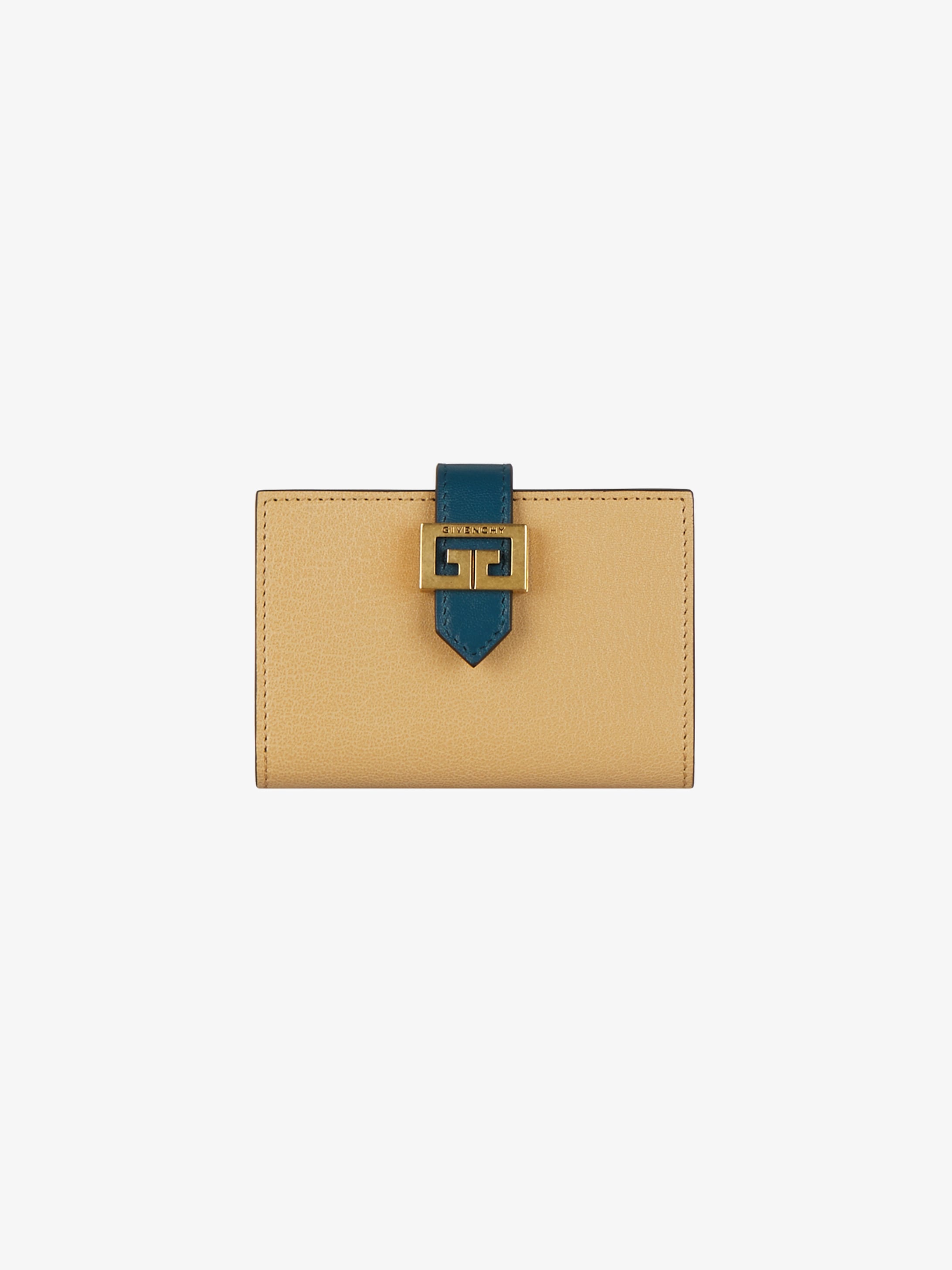 Two tone GV3 card holder in grained leather