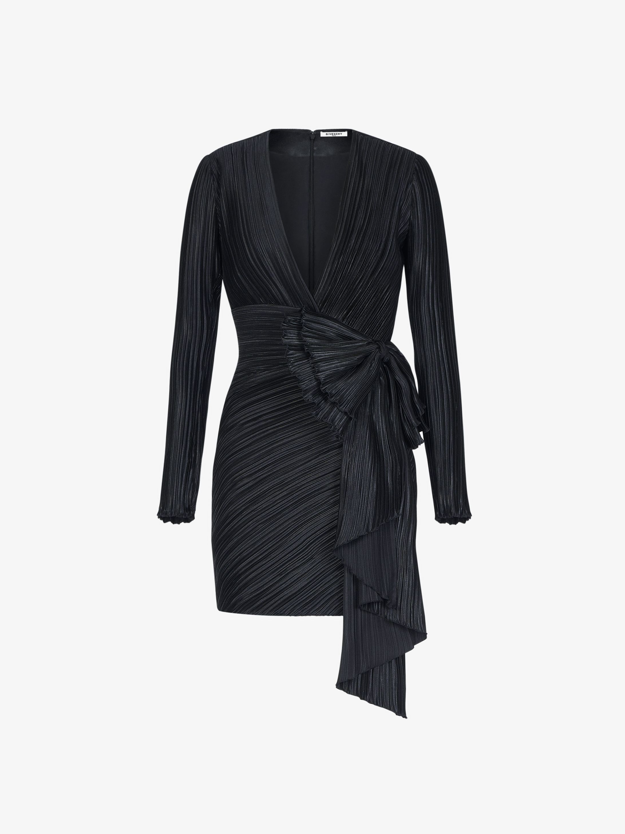 Robe courte plissée à nœud