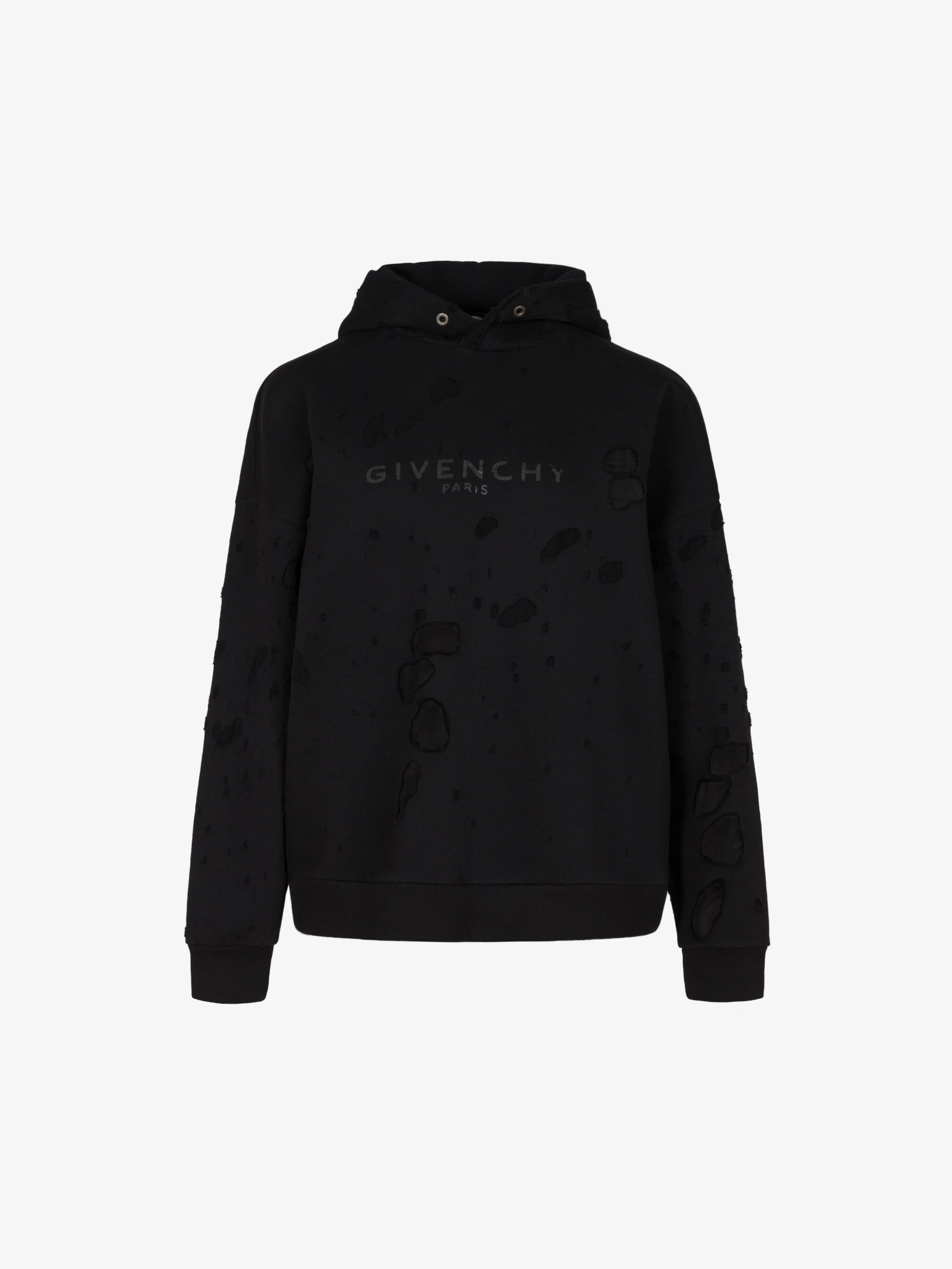 givenchy black ripped hoodie