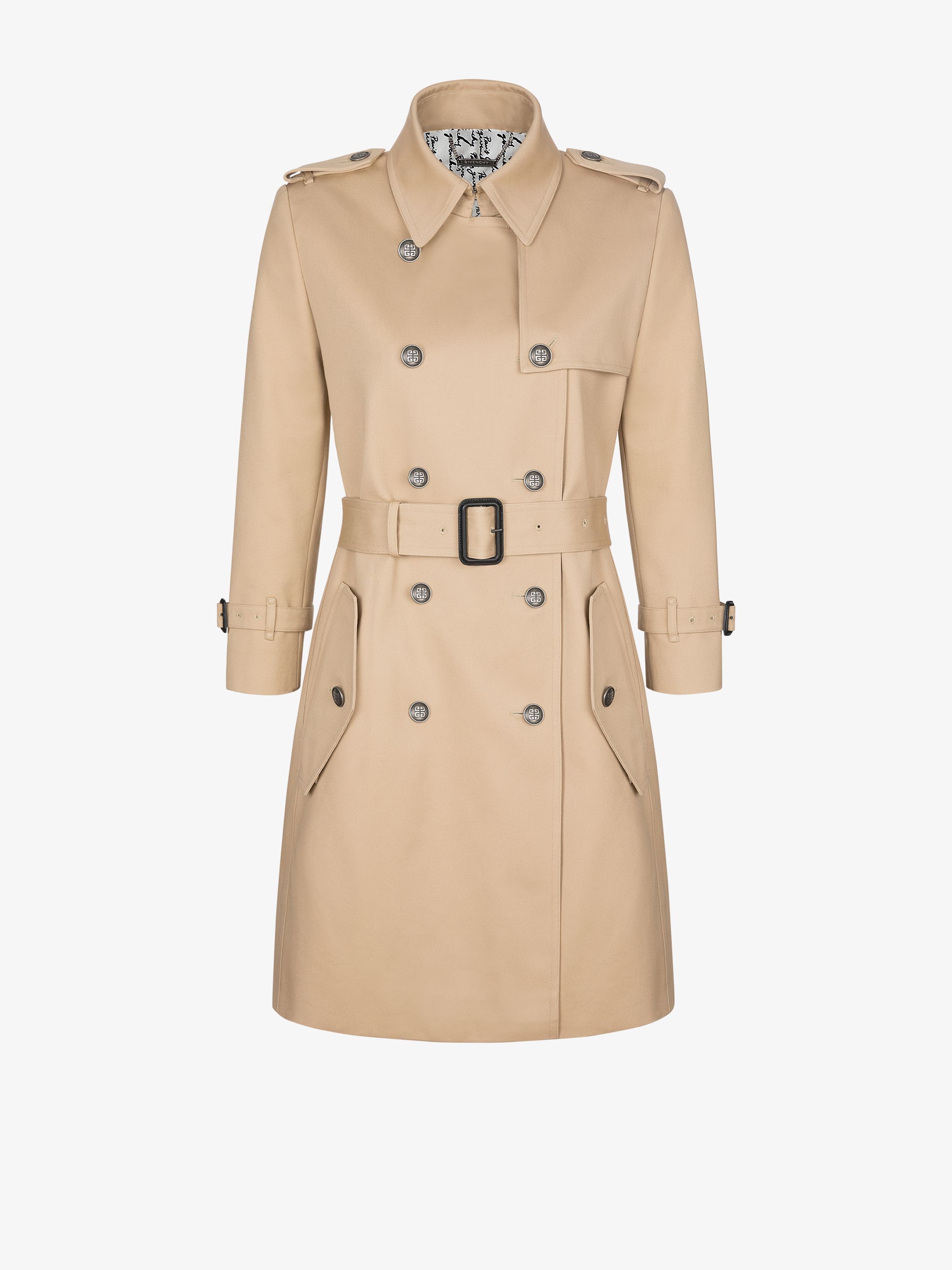 Double breast trench coat with silver 4G buttons