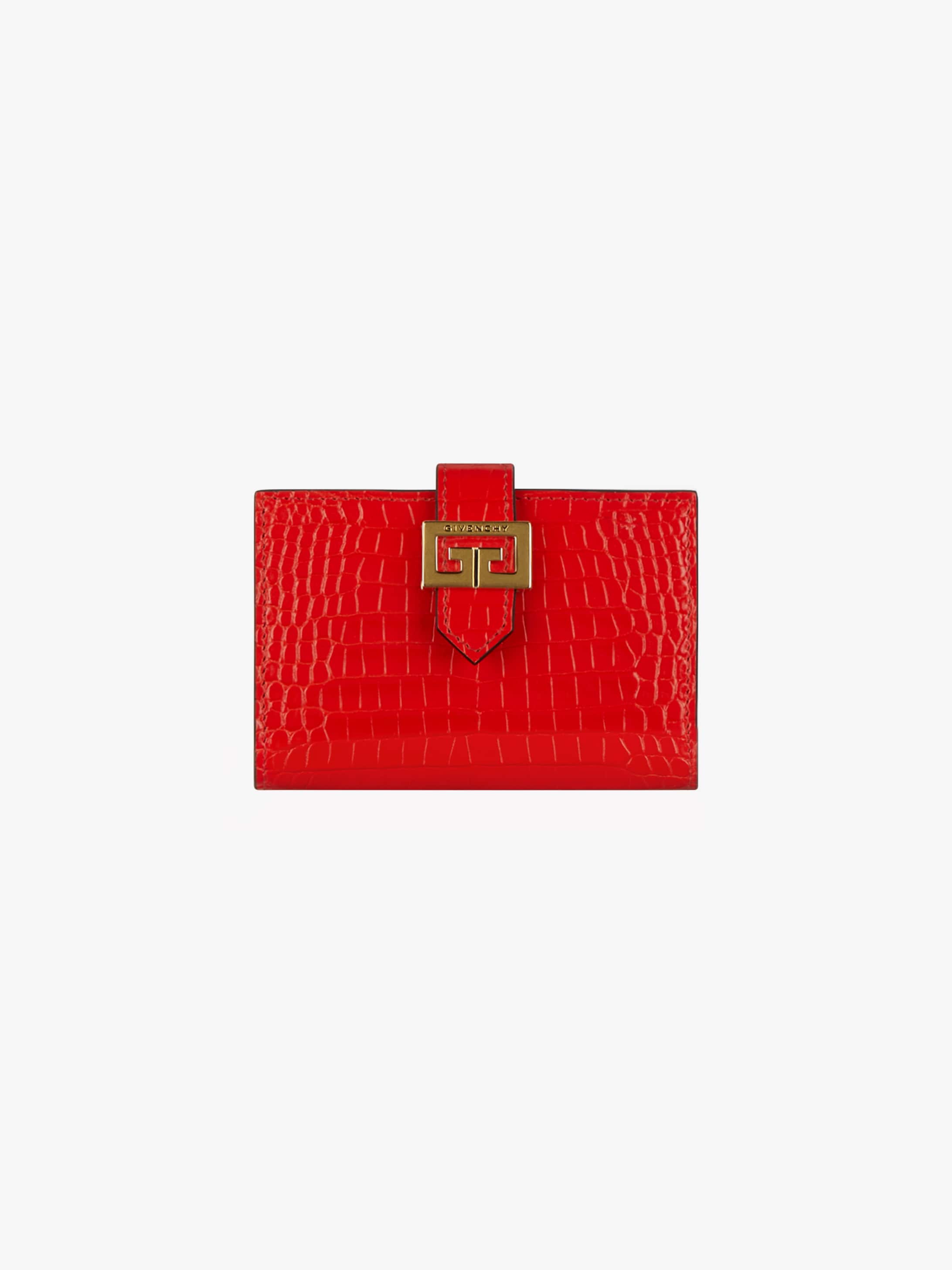 GV3 card holder in crocodile effect leather