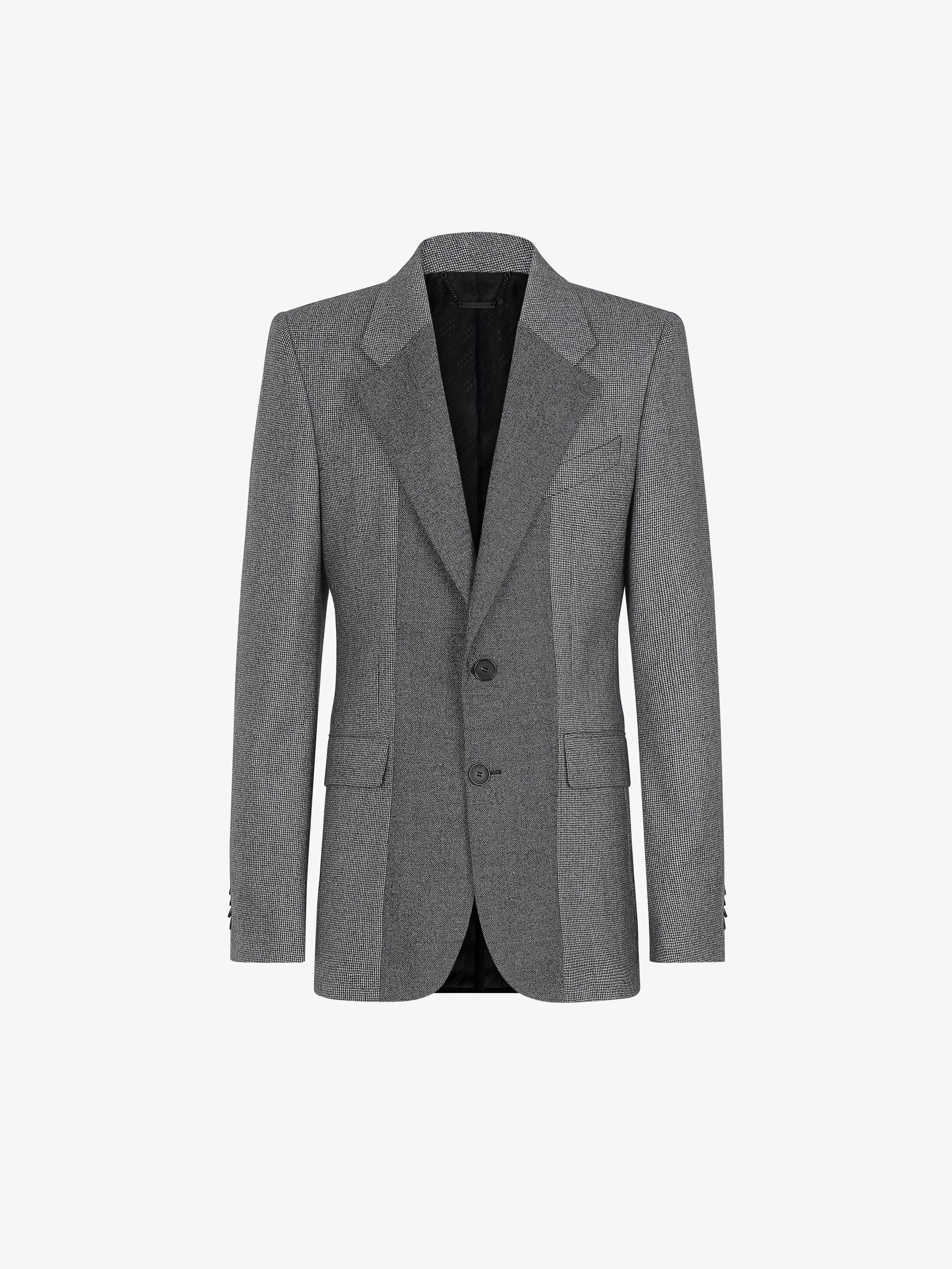 Jacket in flannel with contrasted yoke