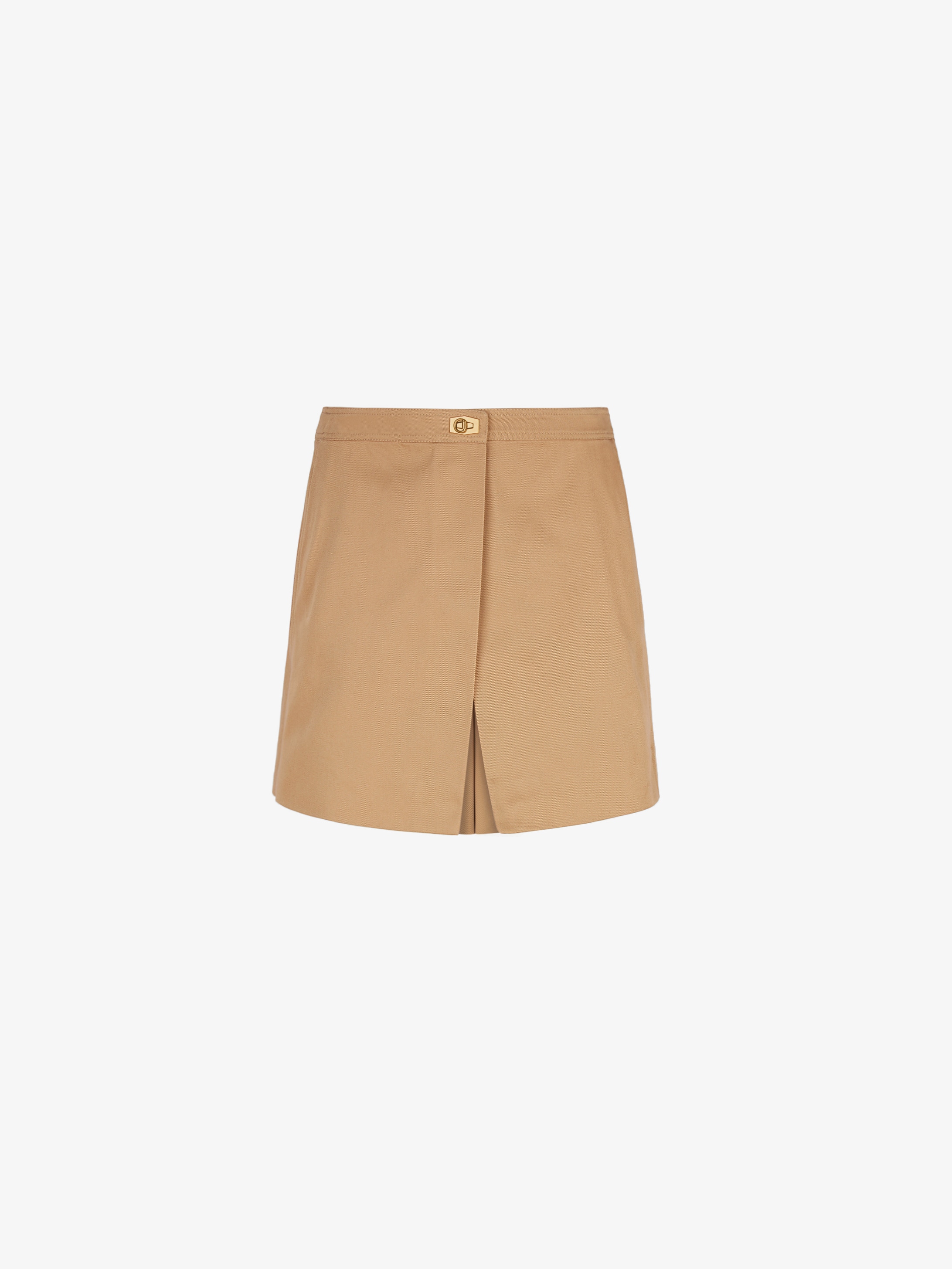 Wrap culottes with metallic fastener