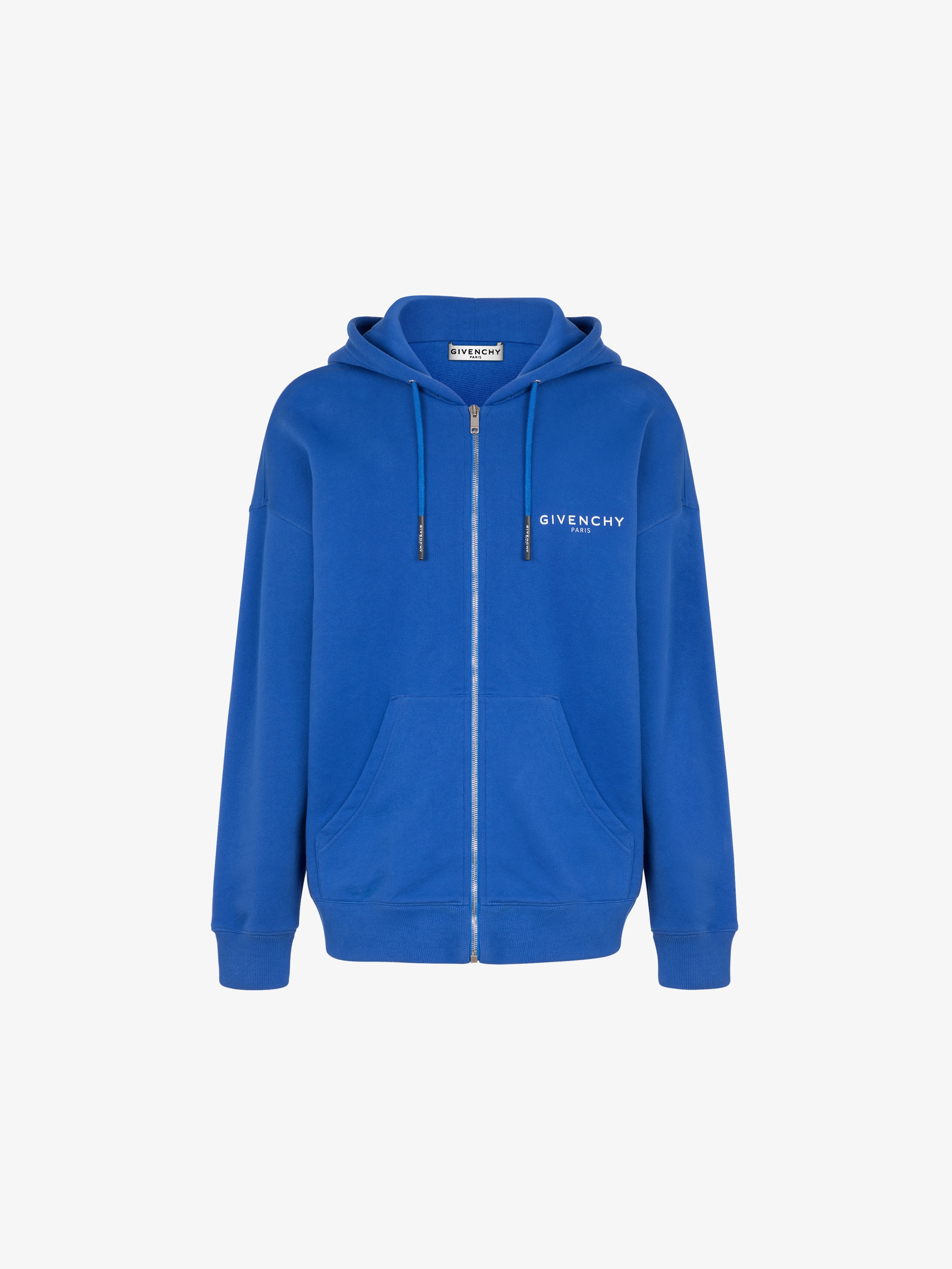 Calligraphic printed zipped hoodie