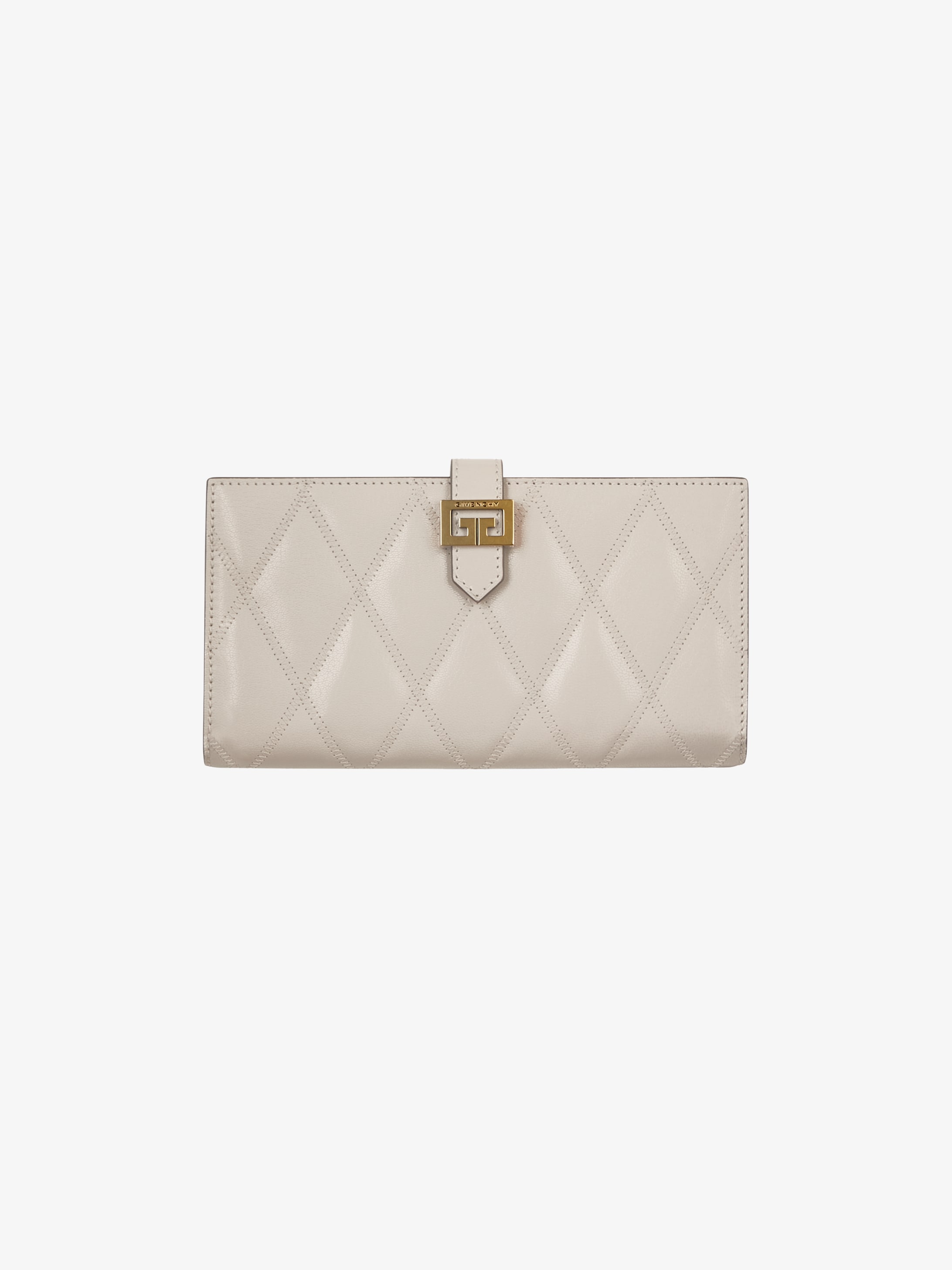 GV3 long wallet in diamond quilted leather