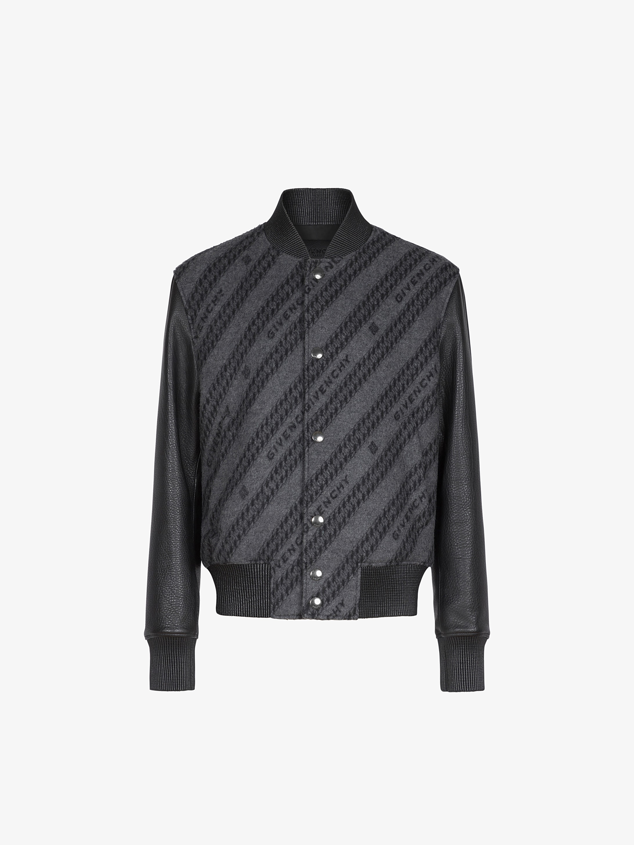 GIVENCHY chain bomber in jacquard and leather