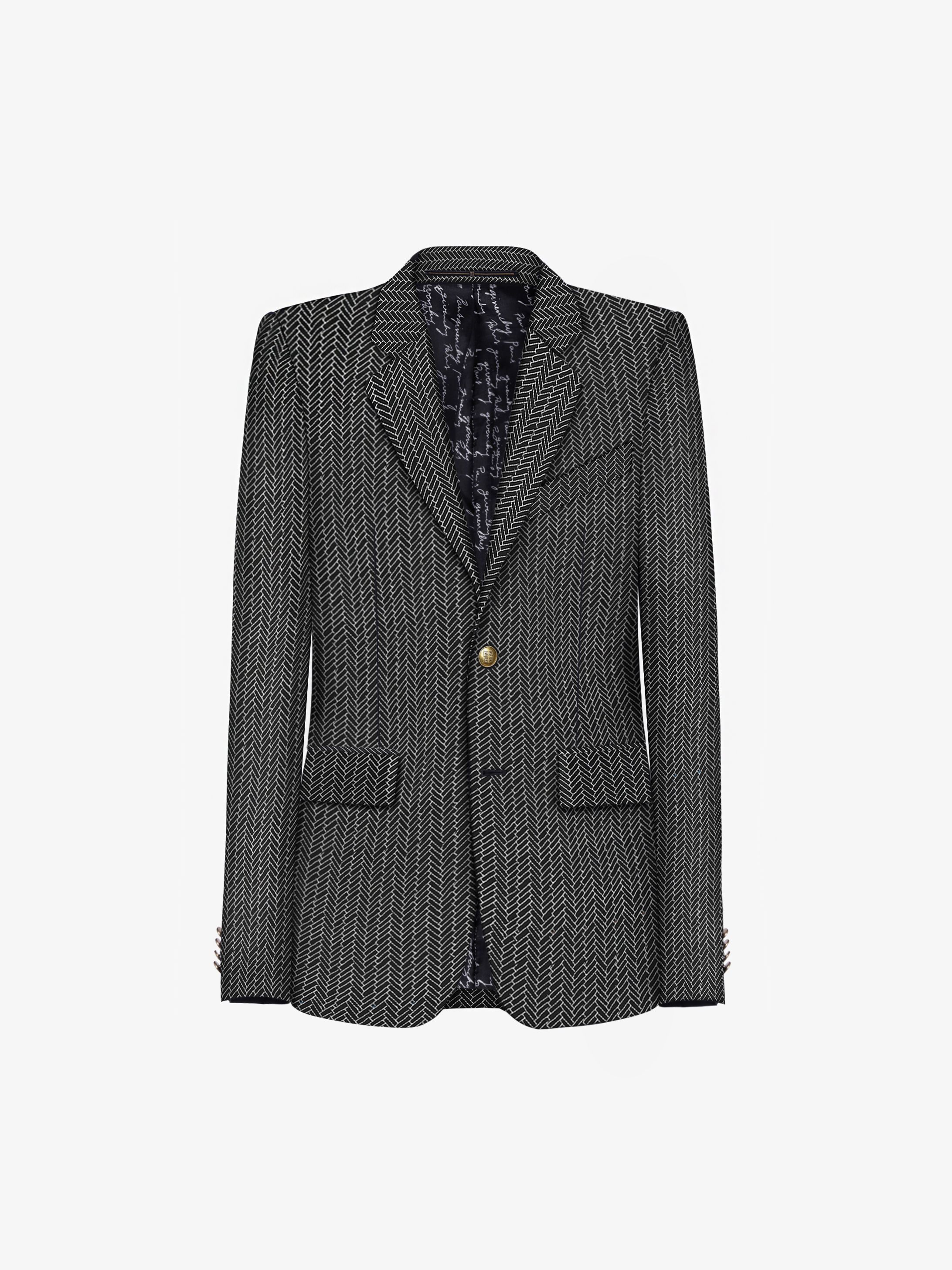 Veste avec broderies à motif chevron