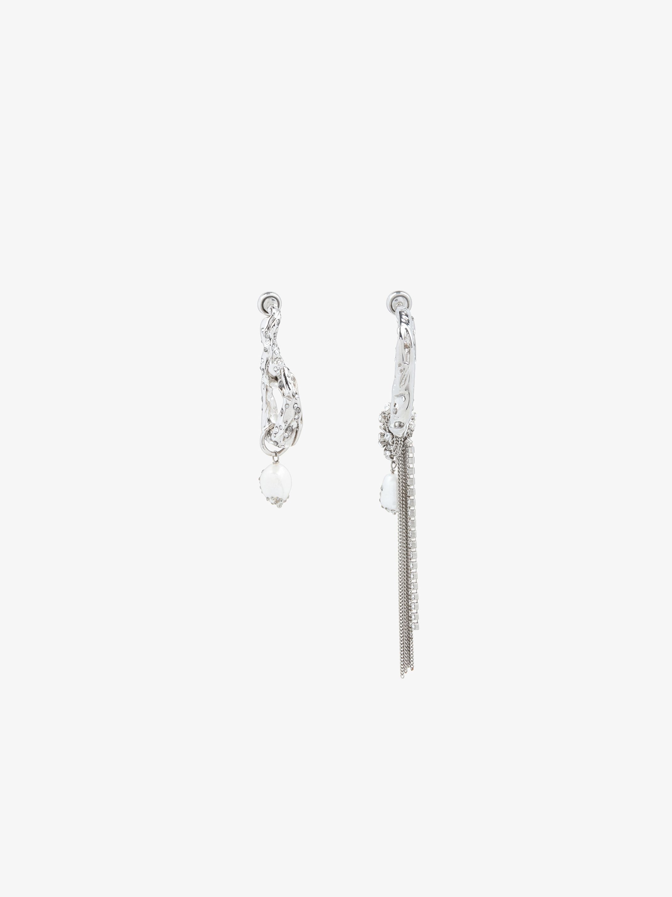 Moon asymmetrical earrings