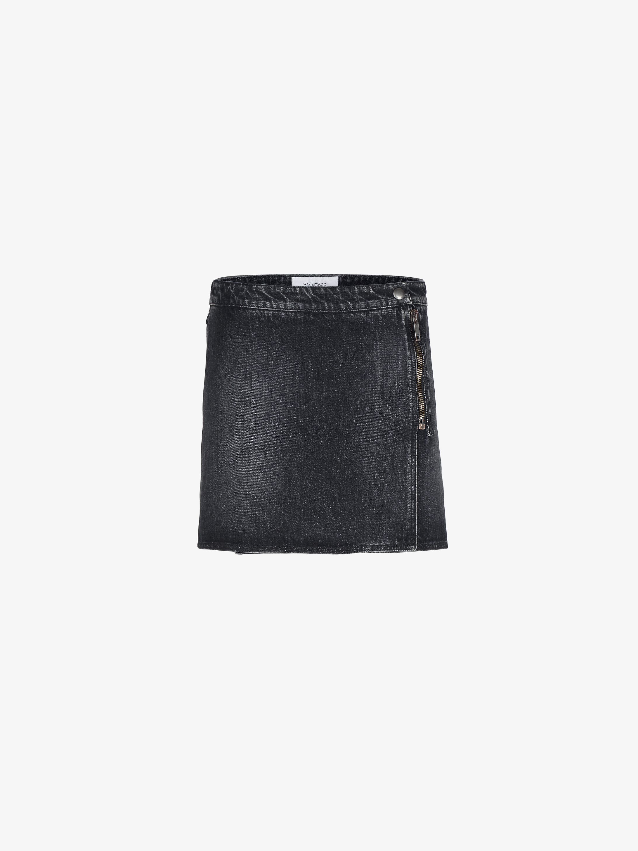 Minigonna a portafoglio in denim vintage