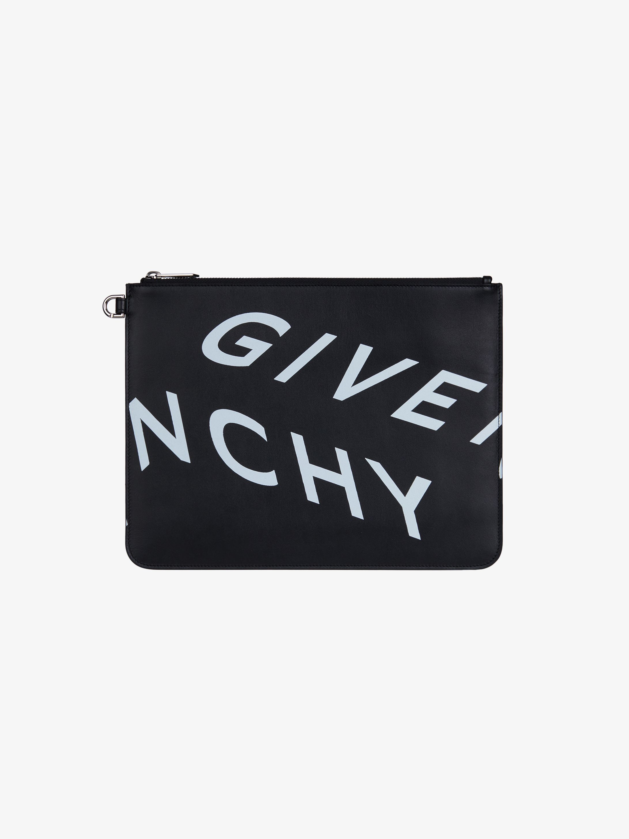 GIVENCHY Refracted large zipped pouch in leather