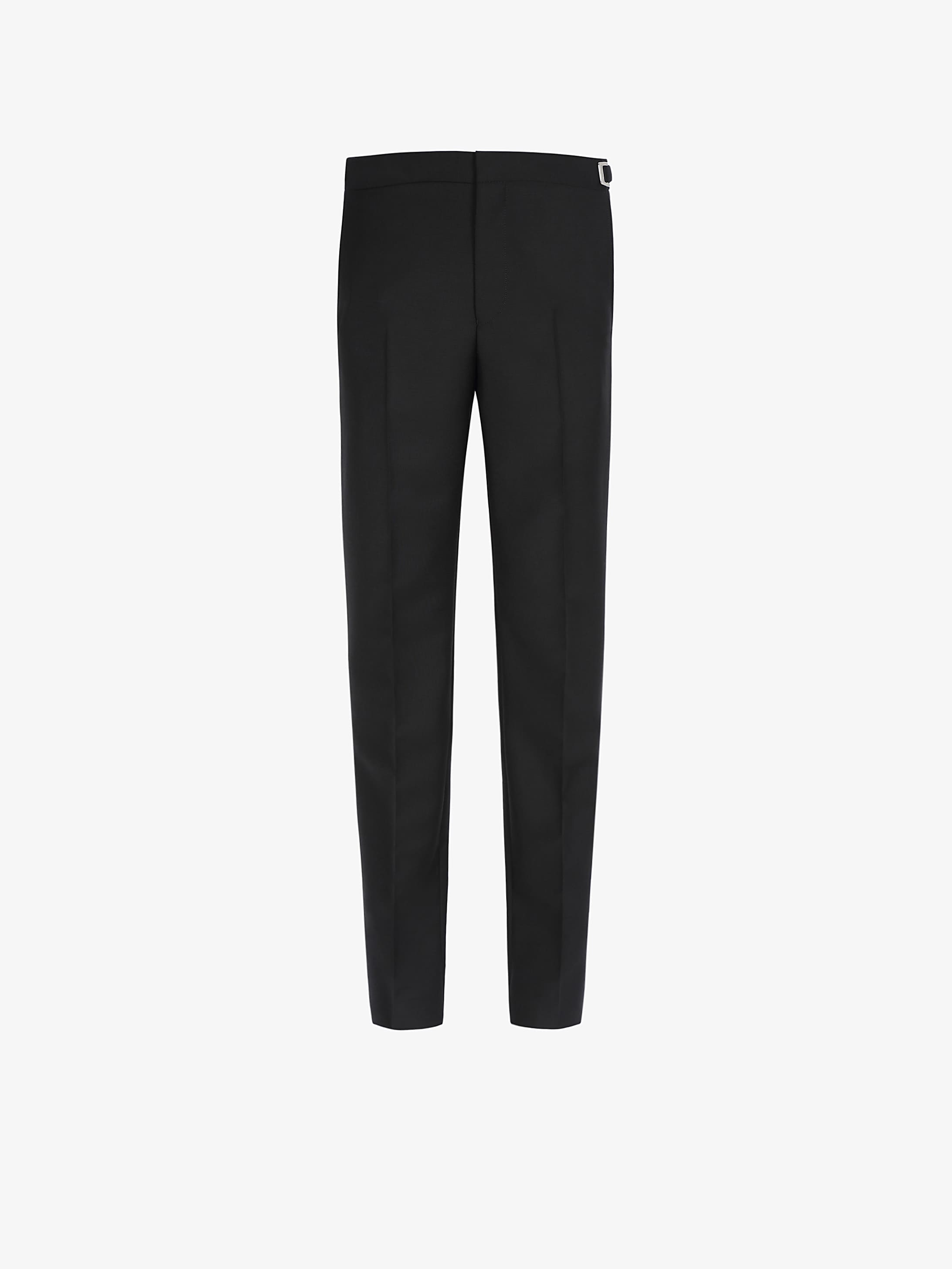 Pantalon slim en laine et mohair à détails métalliques