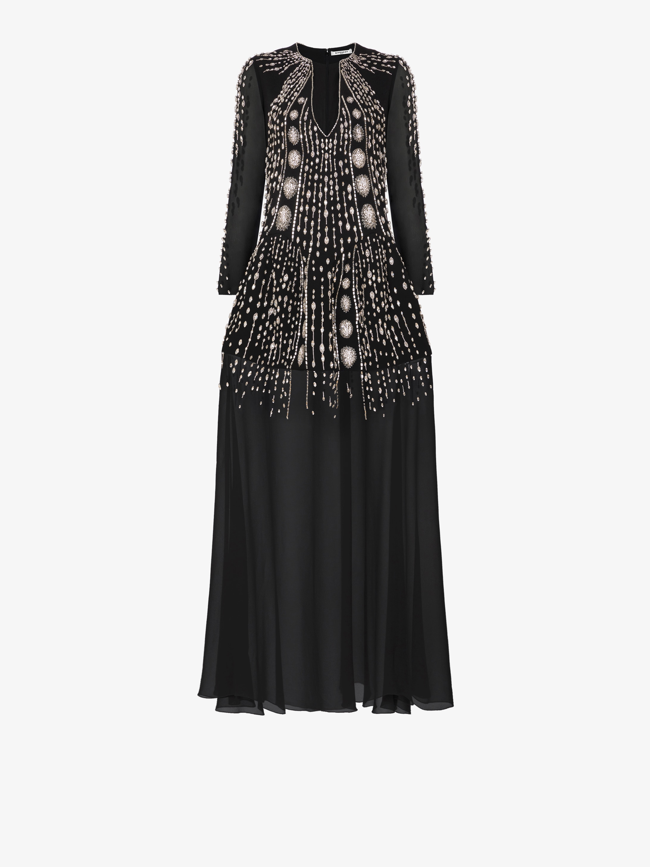 Evening dress with crystal embroidery