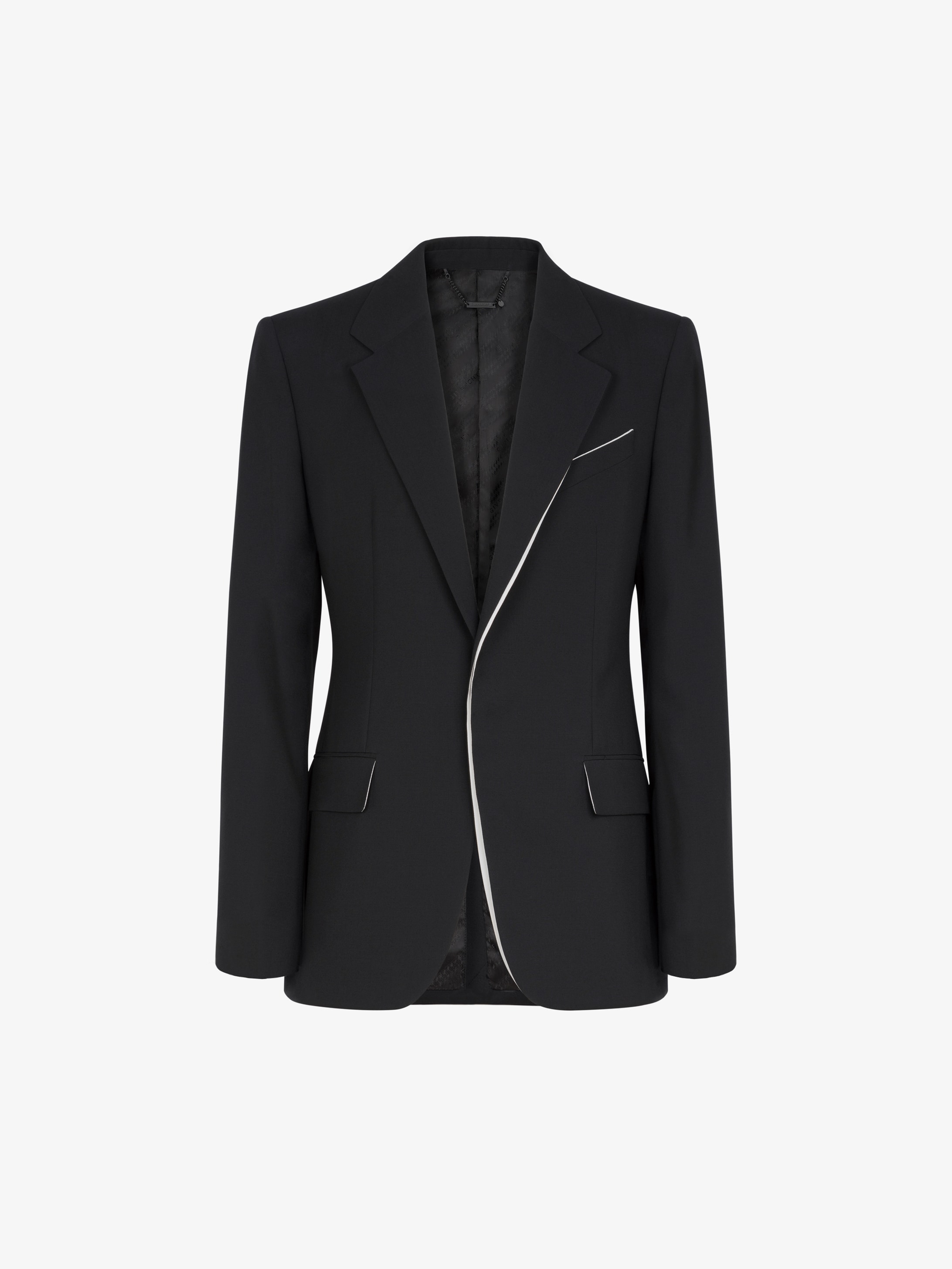 Veste en laine légère à détails contrastés