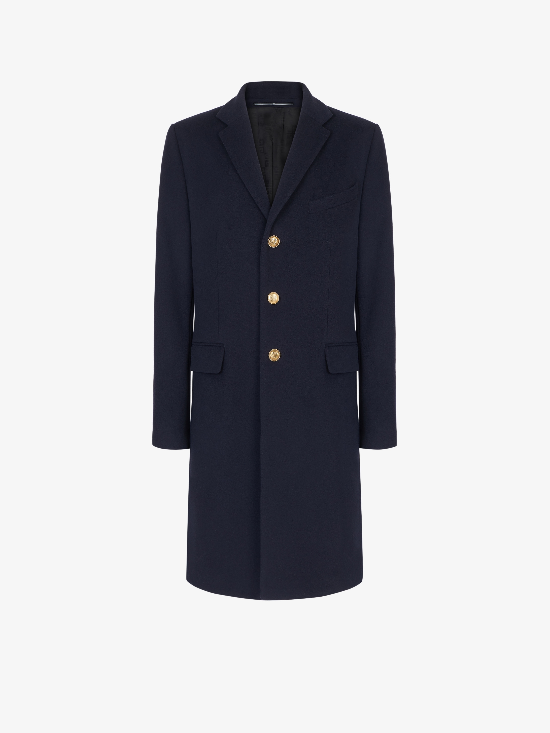 Manteau en laine et cachemire à boutons 4G