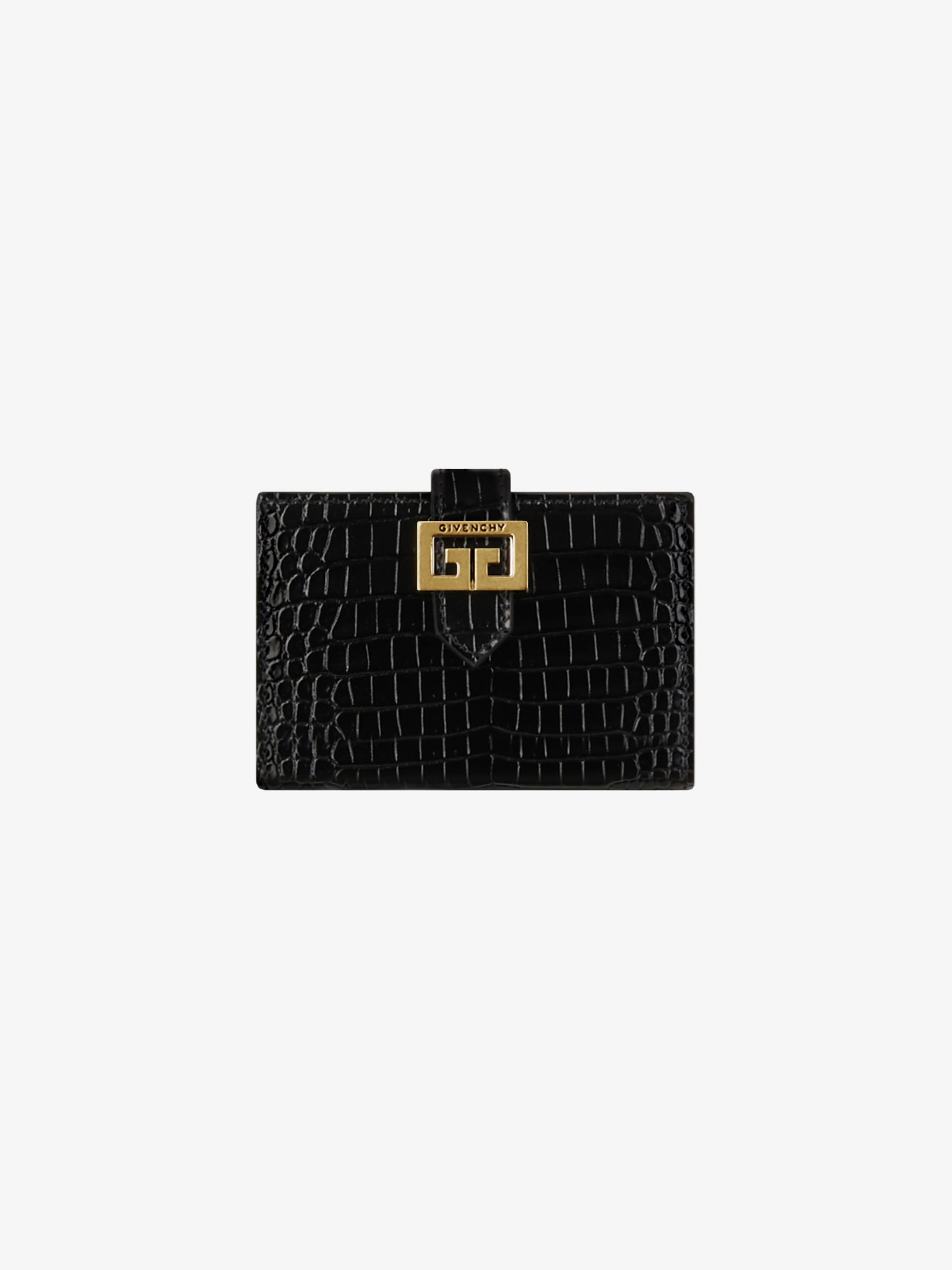GV3 card holder in crocodile effect leather