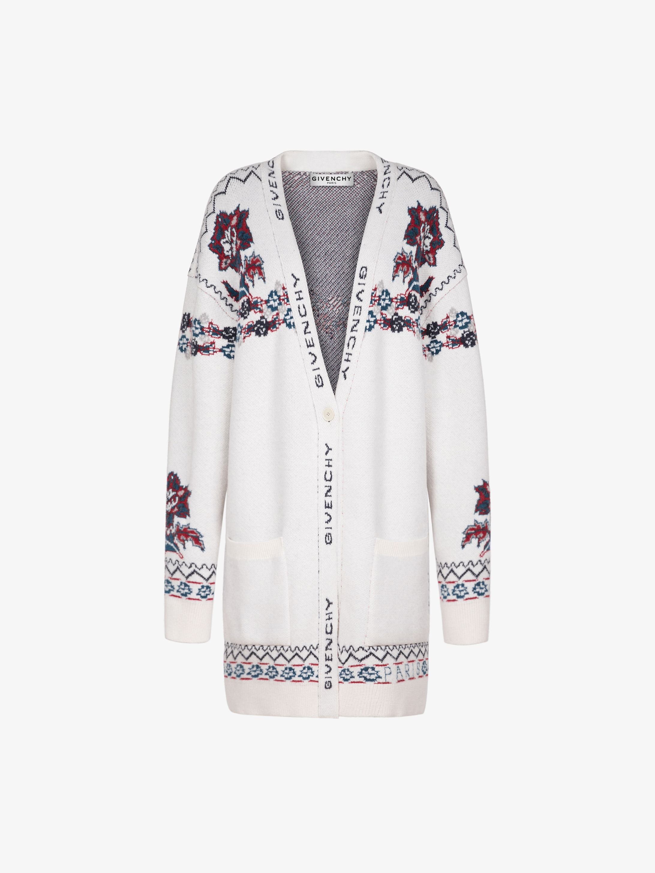 GIVENCHY long cardigan in floral jacquard