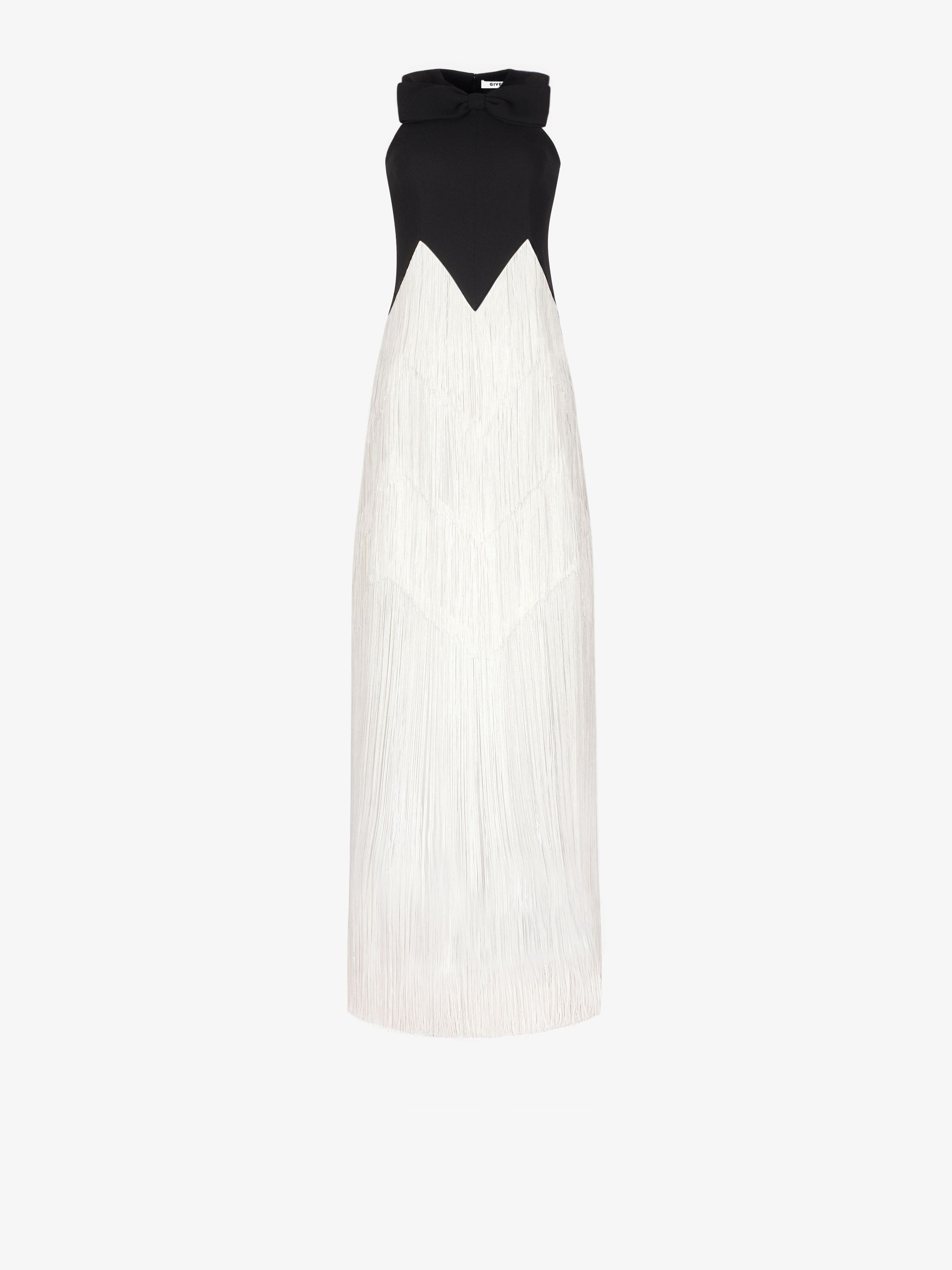 Evening dress with fringes