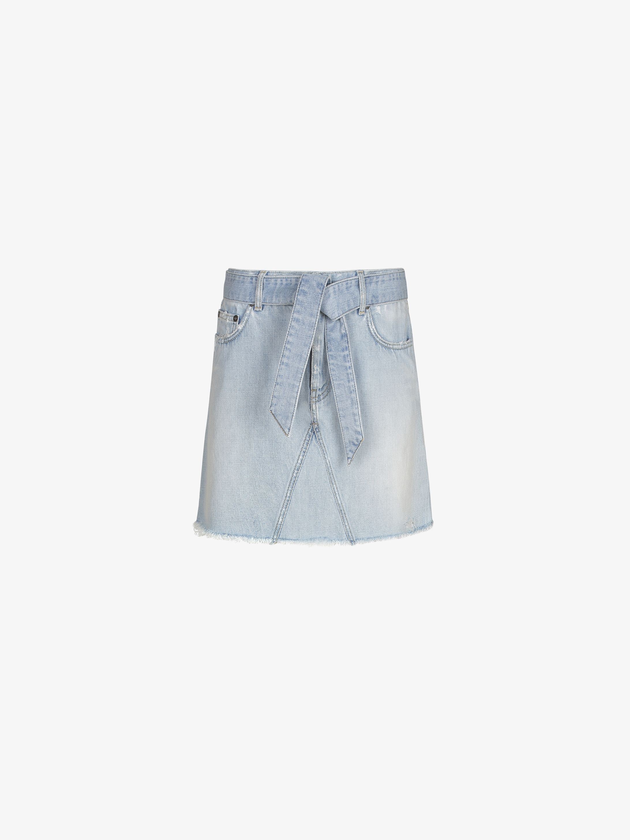 Mini skirt in denim with belt