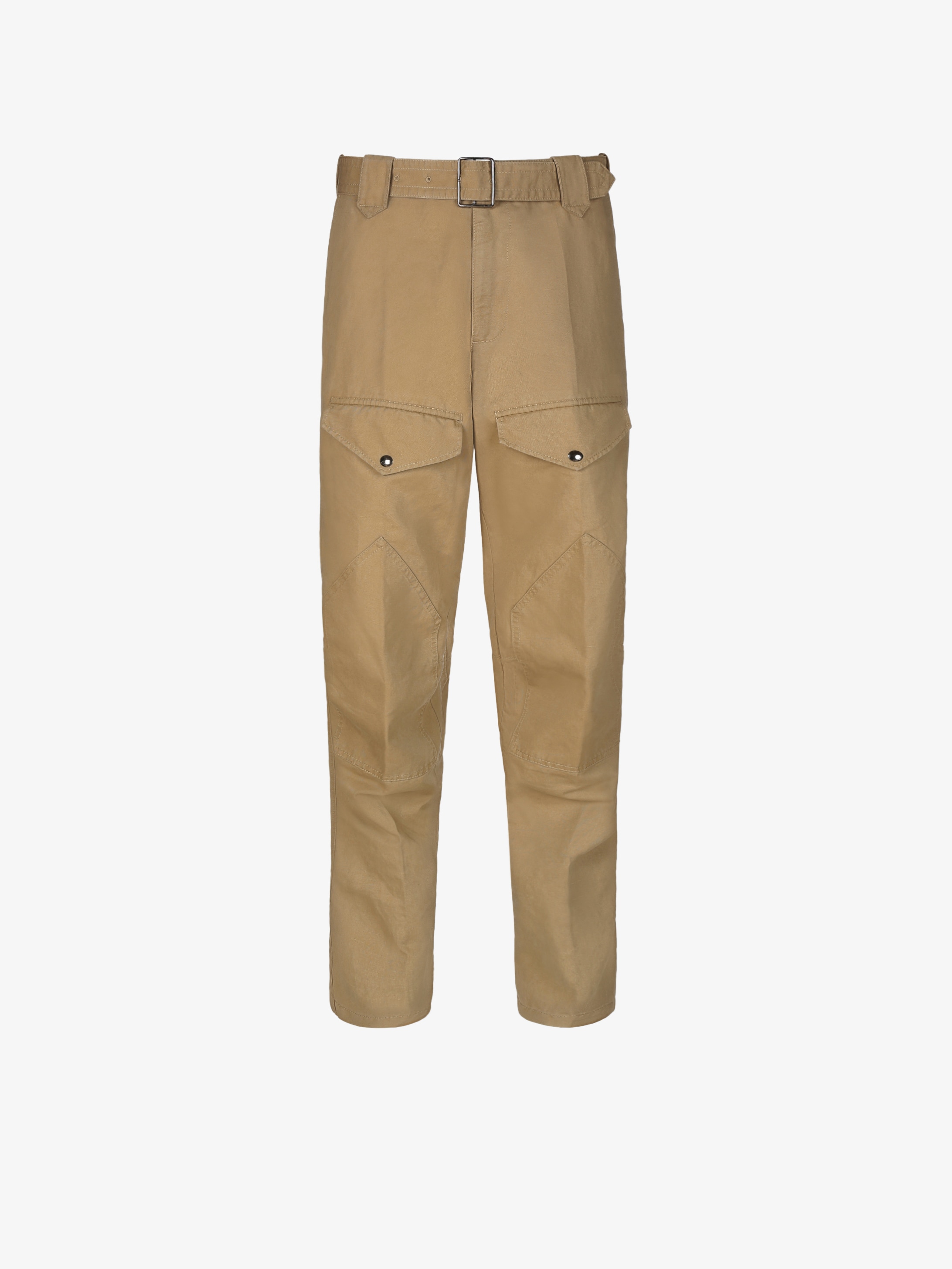Military pants with belt and graphic inserts