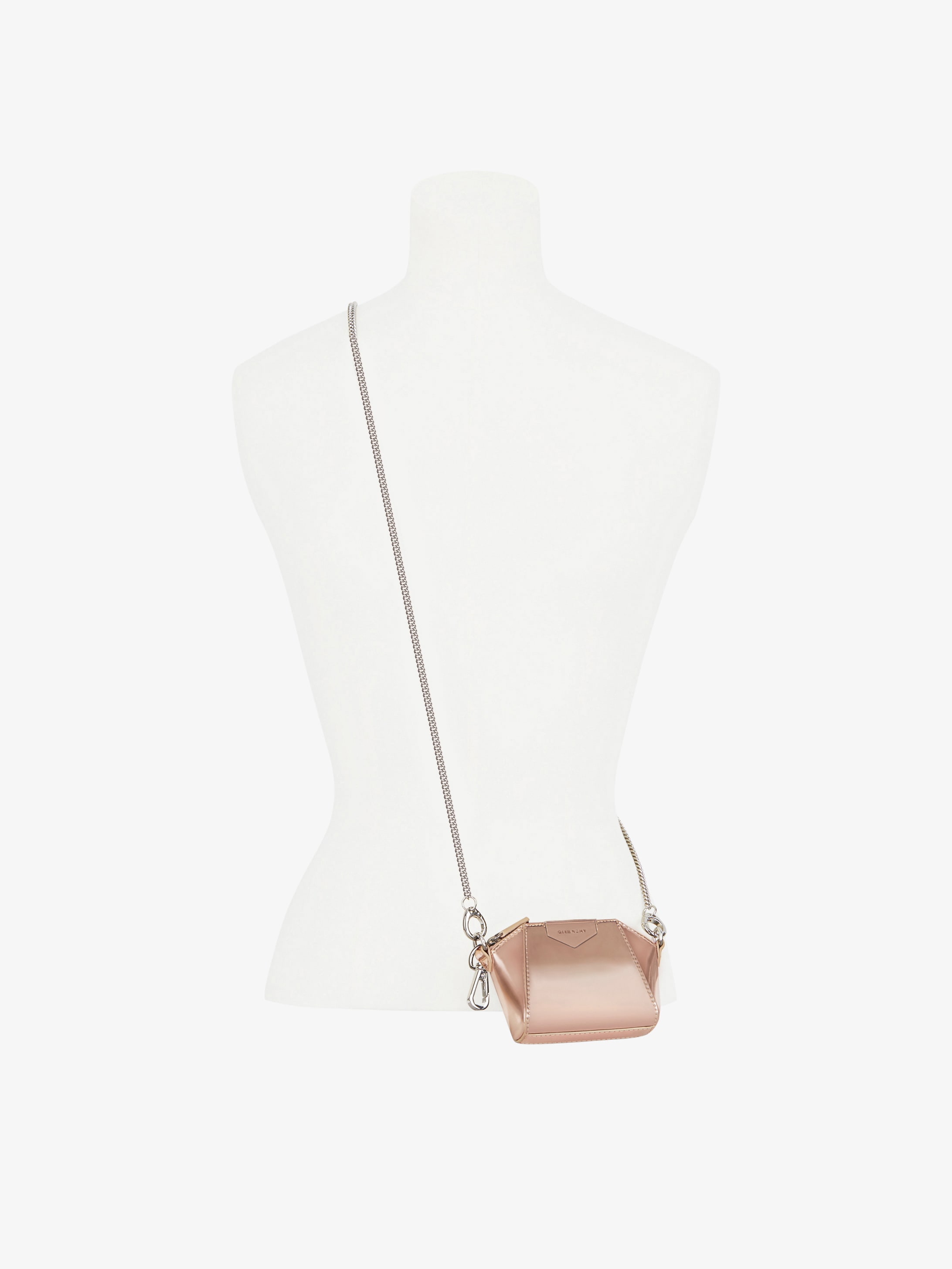 Sac Antigona baby en cuir métallisé avec chaîne