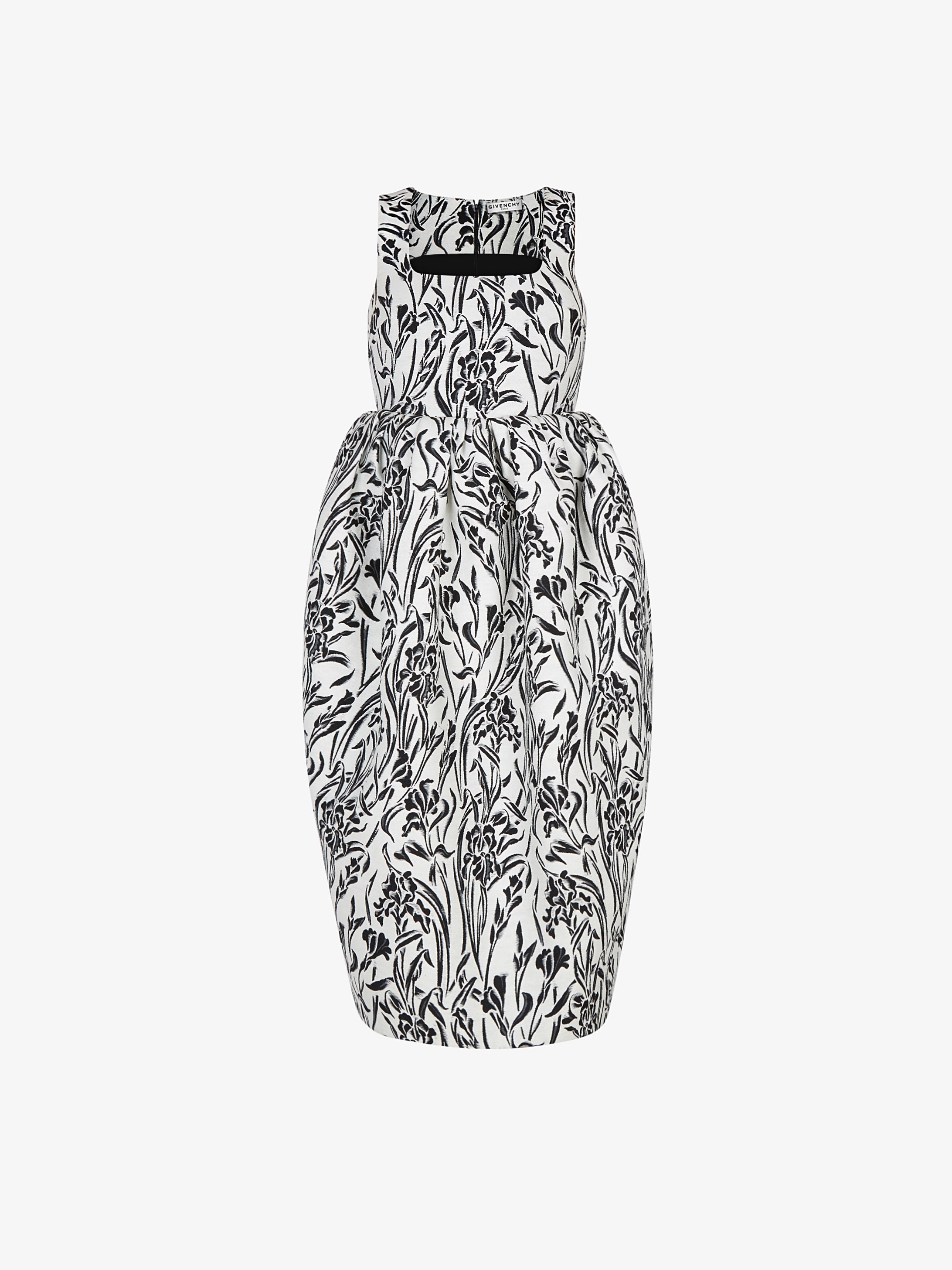 Robe bouffante en jacquard floral