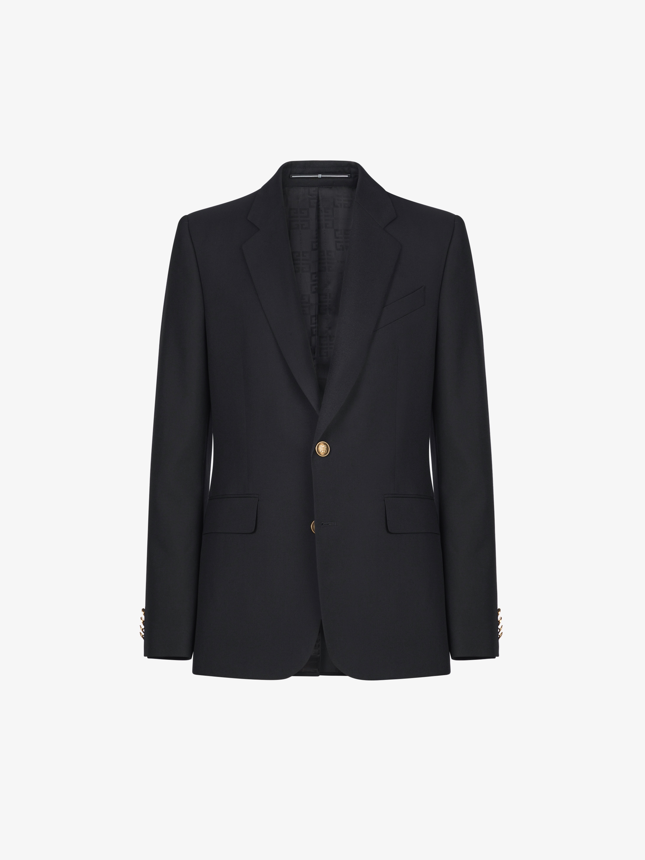 Jacket in wool gabardine with 4G button
