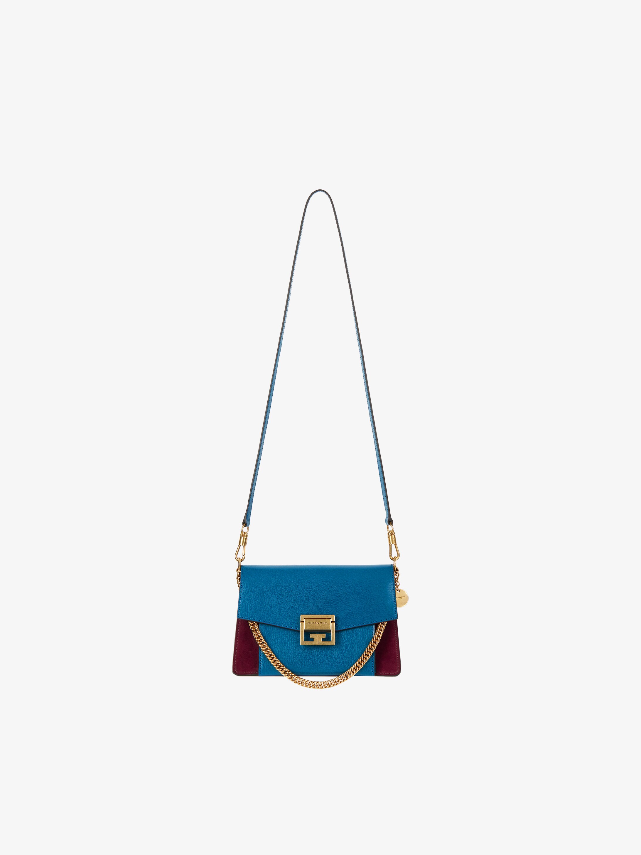 Small GV3 bag in grained leather and suede